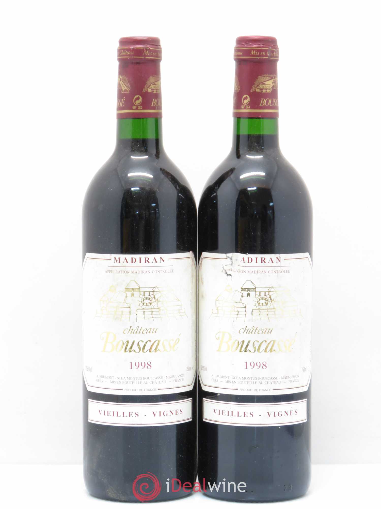 Madiran Vieilles Vignes Château Bouscassé - Alain Brumont 1998 - Lot de 2 bouteilles - 0