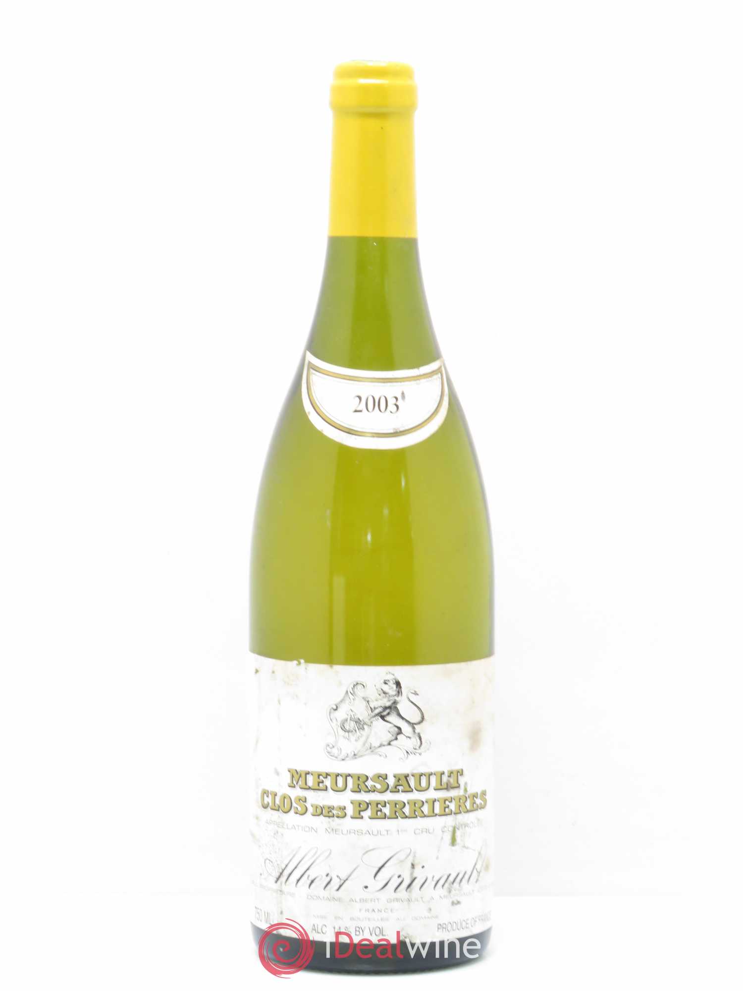 Meursault 1er Cru Clos des Perrières Monopole Albert Grivault 2003 - Lot de 1 bouteille - 0