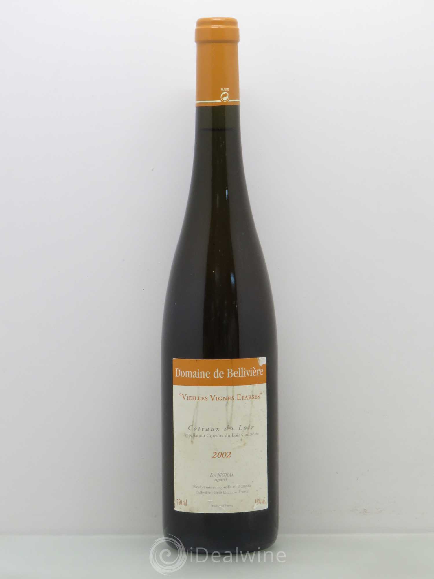 Coteaux du Loir Vieilles Vignes Eparses Domaine de Bellivière 2002 - Lot de 1 bouteille - 0