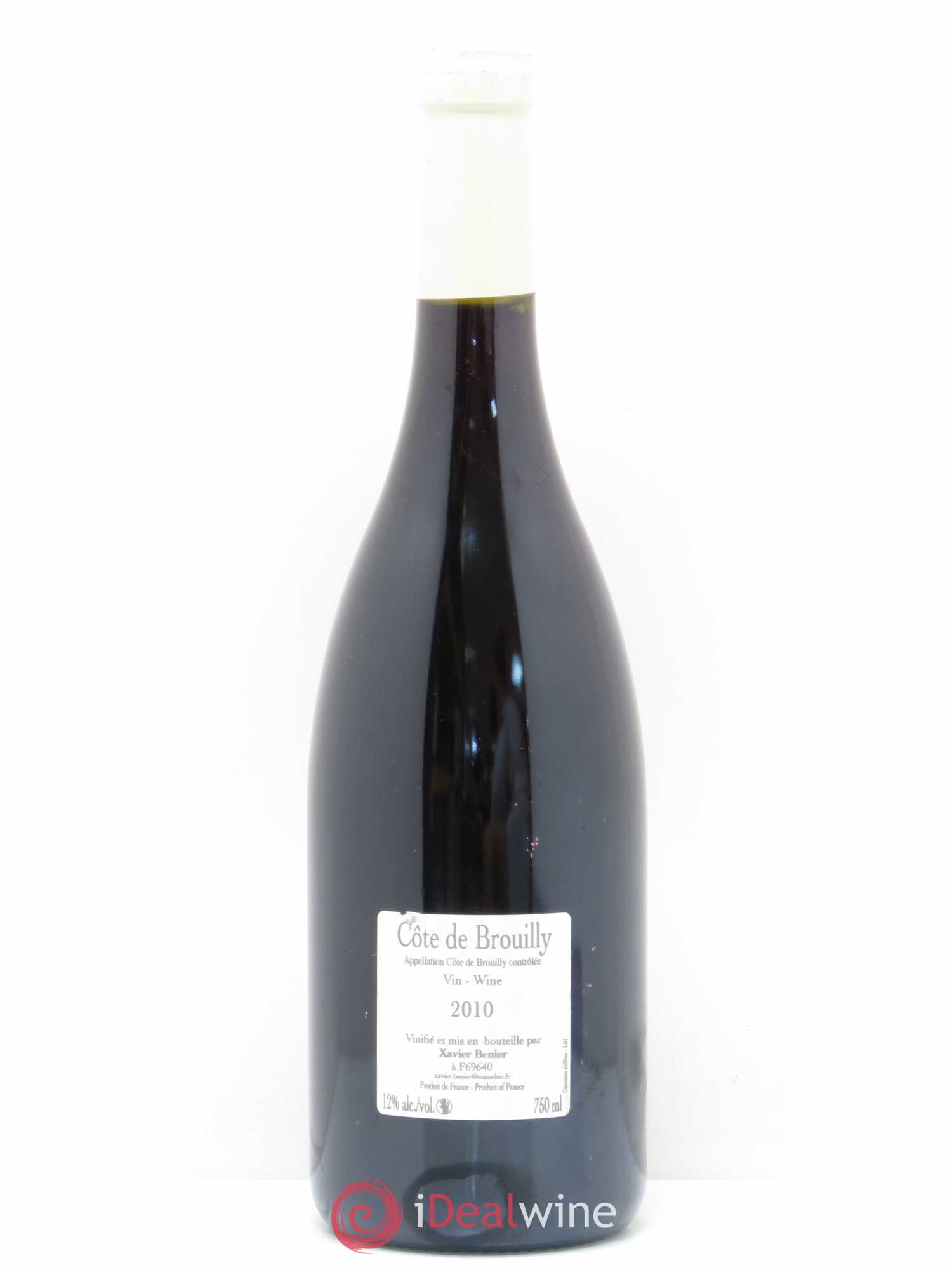 Côte de Brouilly Xavier Benier (sans prix de réserve) 2010 - Lot de 1 bouteille - 1