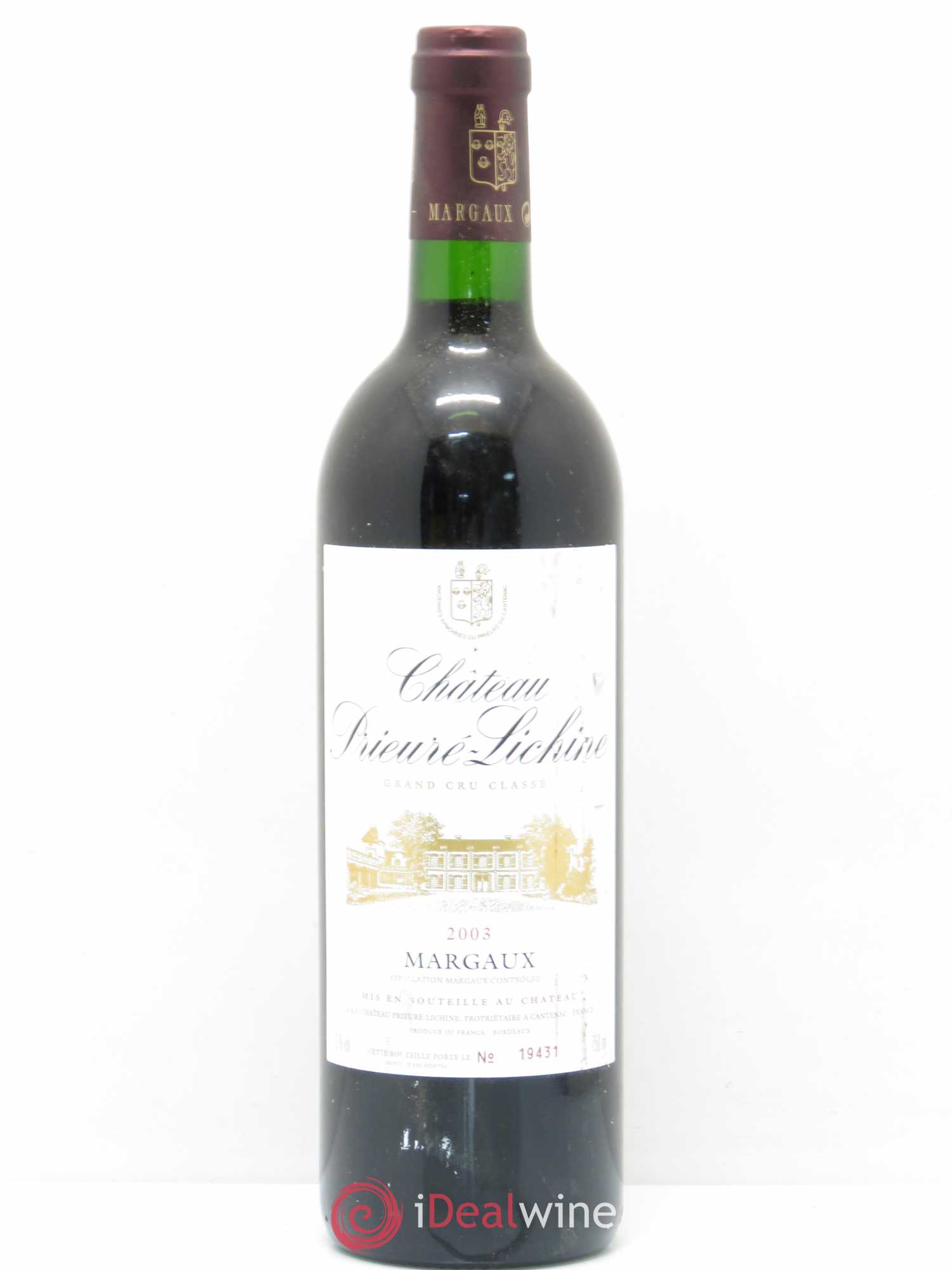 Château Prieuré Lichine 4ème Grand Cru Classé 2003 - Lot de 1 bouteille - 0
