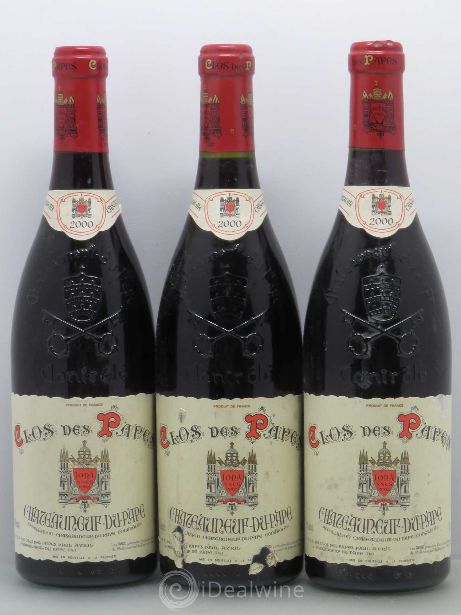 Châteauneuf-du-Pape Clos des Papes - Paul Avril 2000 - Lot de 3 bouteilles - 0