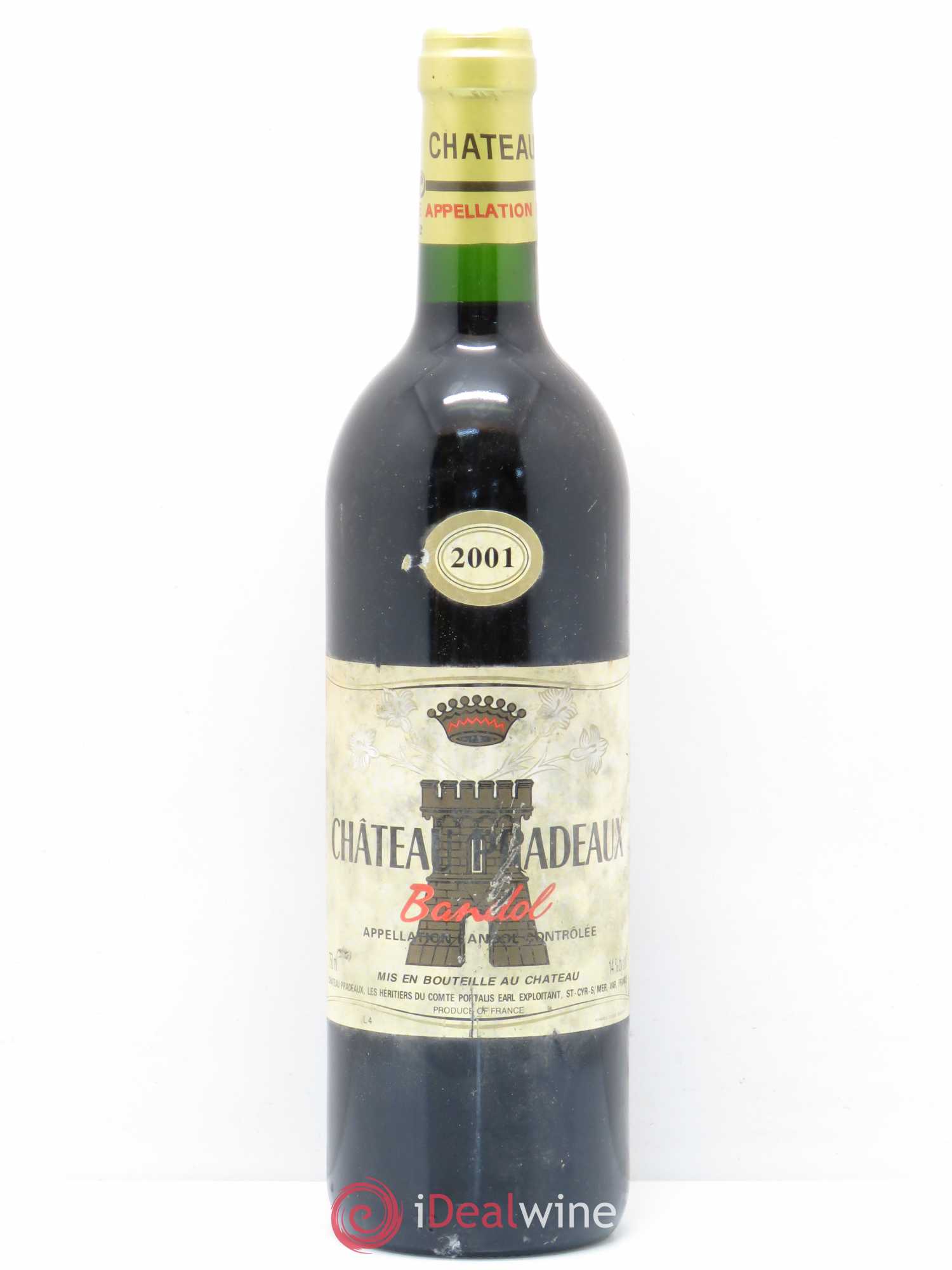 Bandol Château Pradeaux Famille Portalis 2001 - Lot de 1 bouteille - 0
