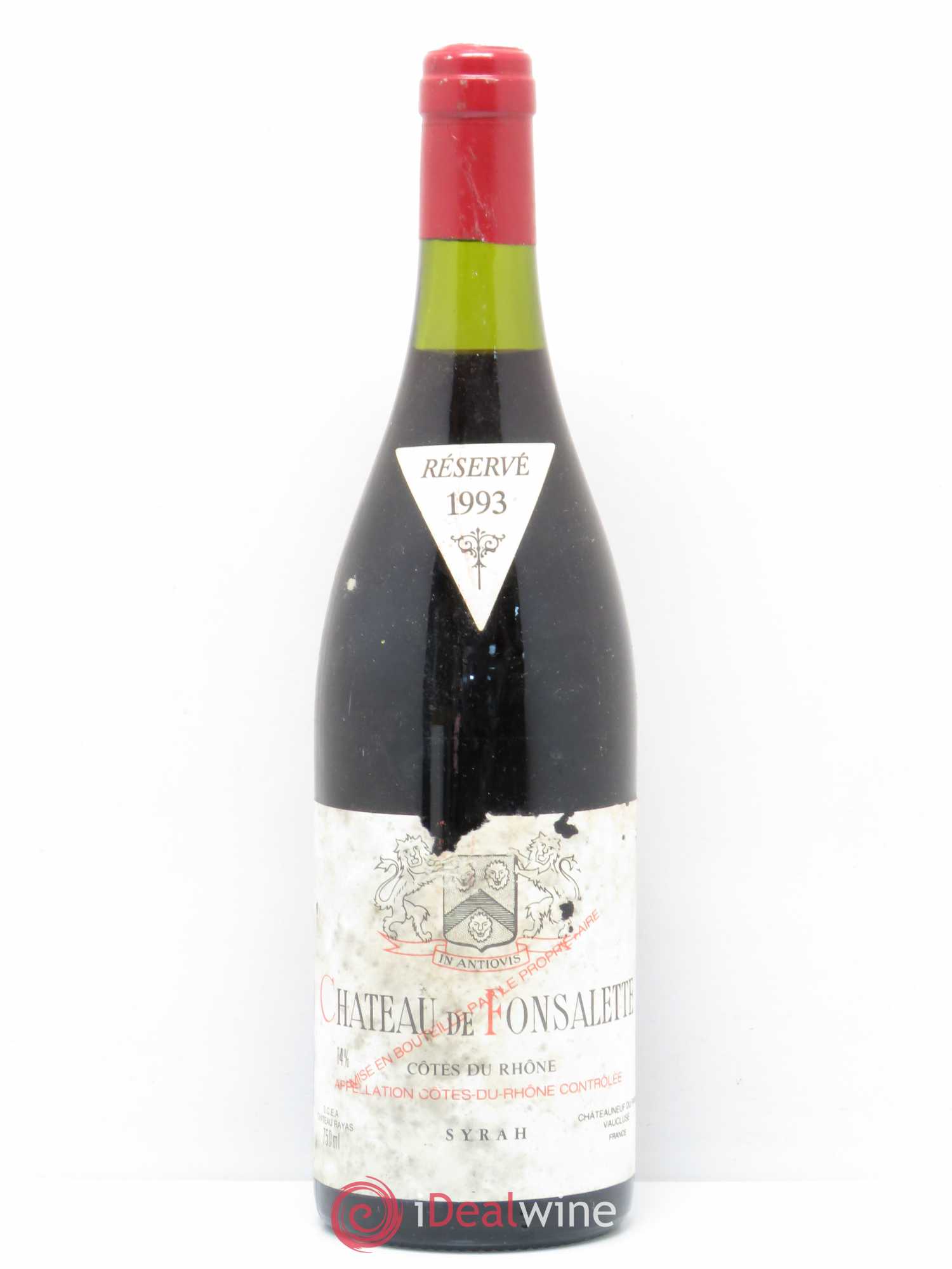 Côtes-du-Rhône Cuvée Syrah Château de Fonsalette 1993 - Lot de 1 bouteille - 0