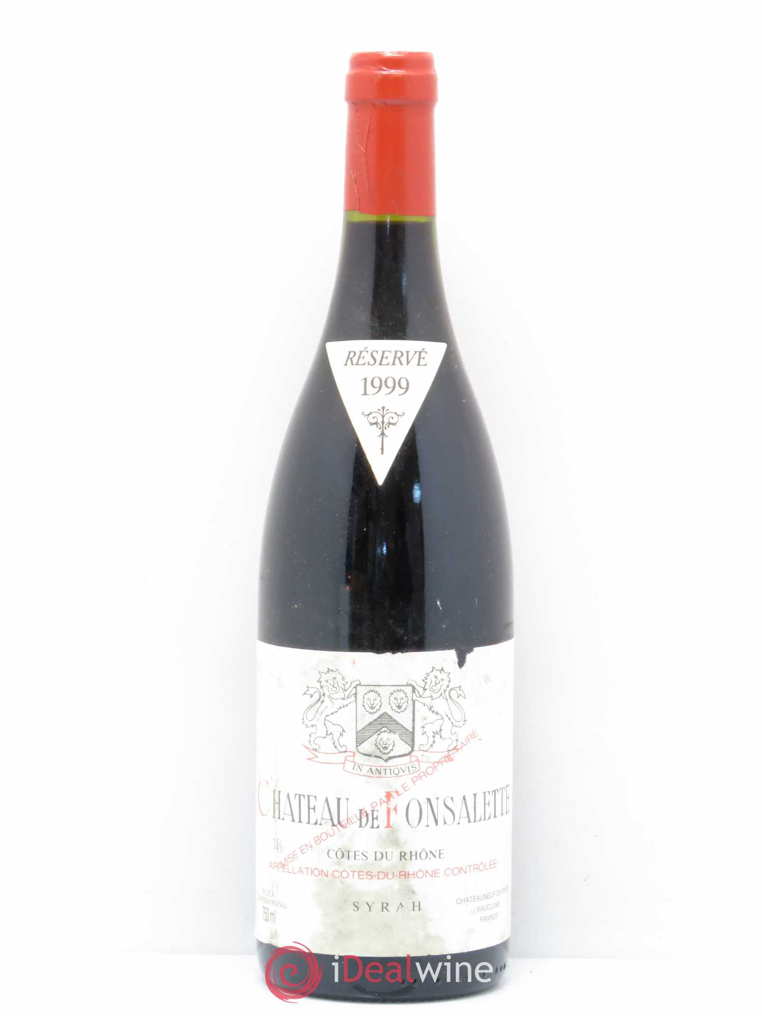 Côtes-du-Rhône Cuvée Syrah Château de Fonsalette 1999 - Lot de 1 bouteille - 0