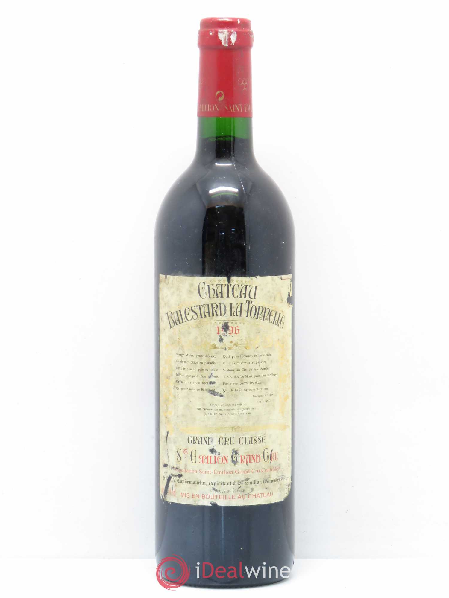 Château Balestard la Tonnelle Grand Cru Classé 1996 - Lot de 1 bouteille - 0