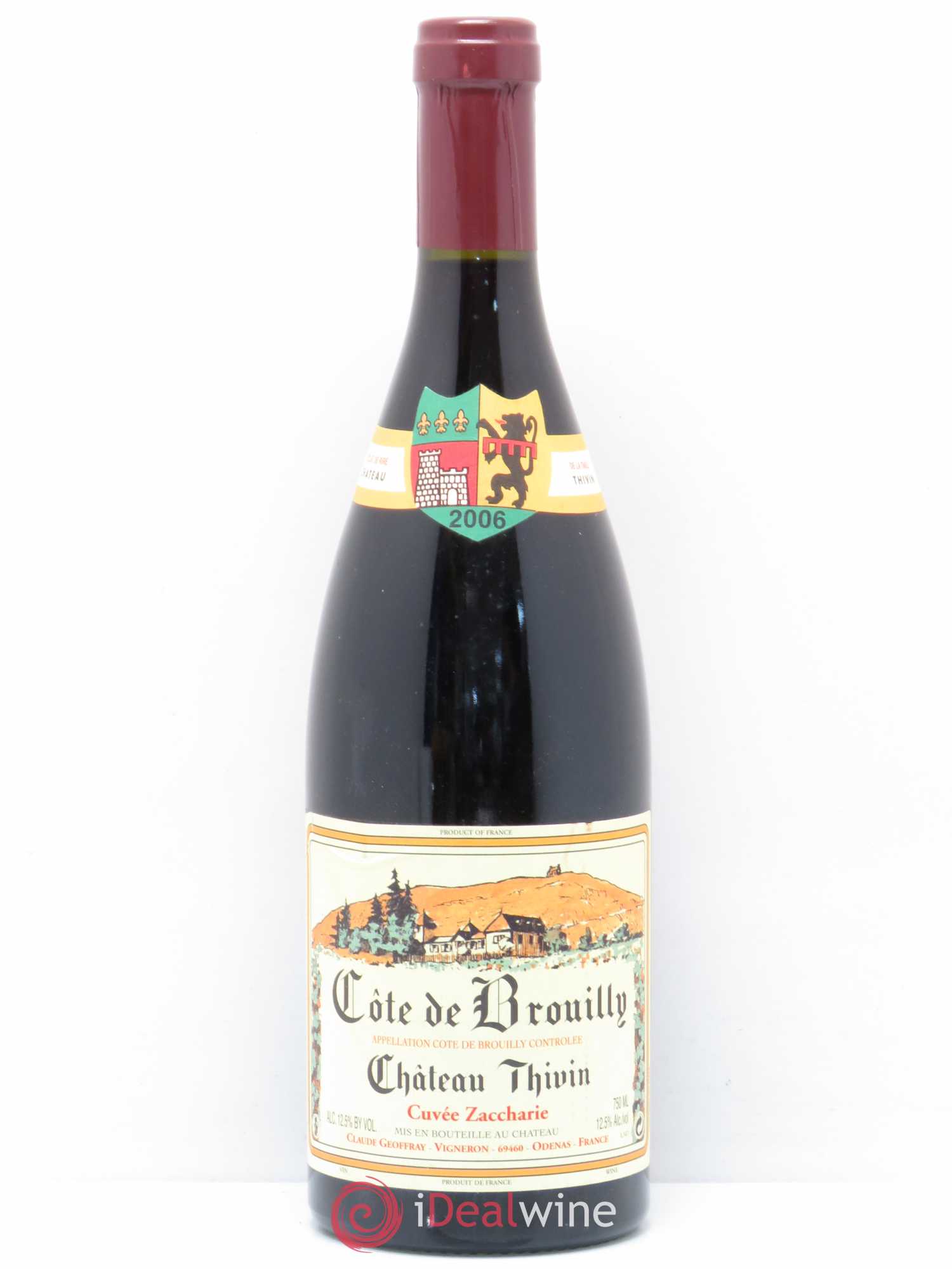 Côte de Brouilly Cuvée Zaccharie Château Thivin 2006 - Lot de 1 bouteille - 0