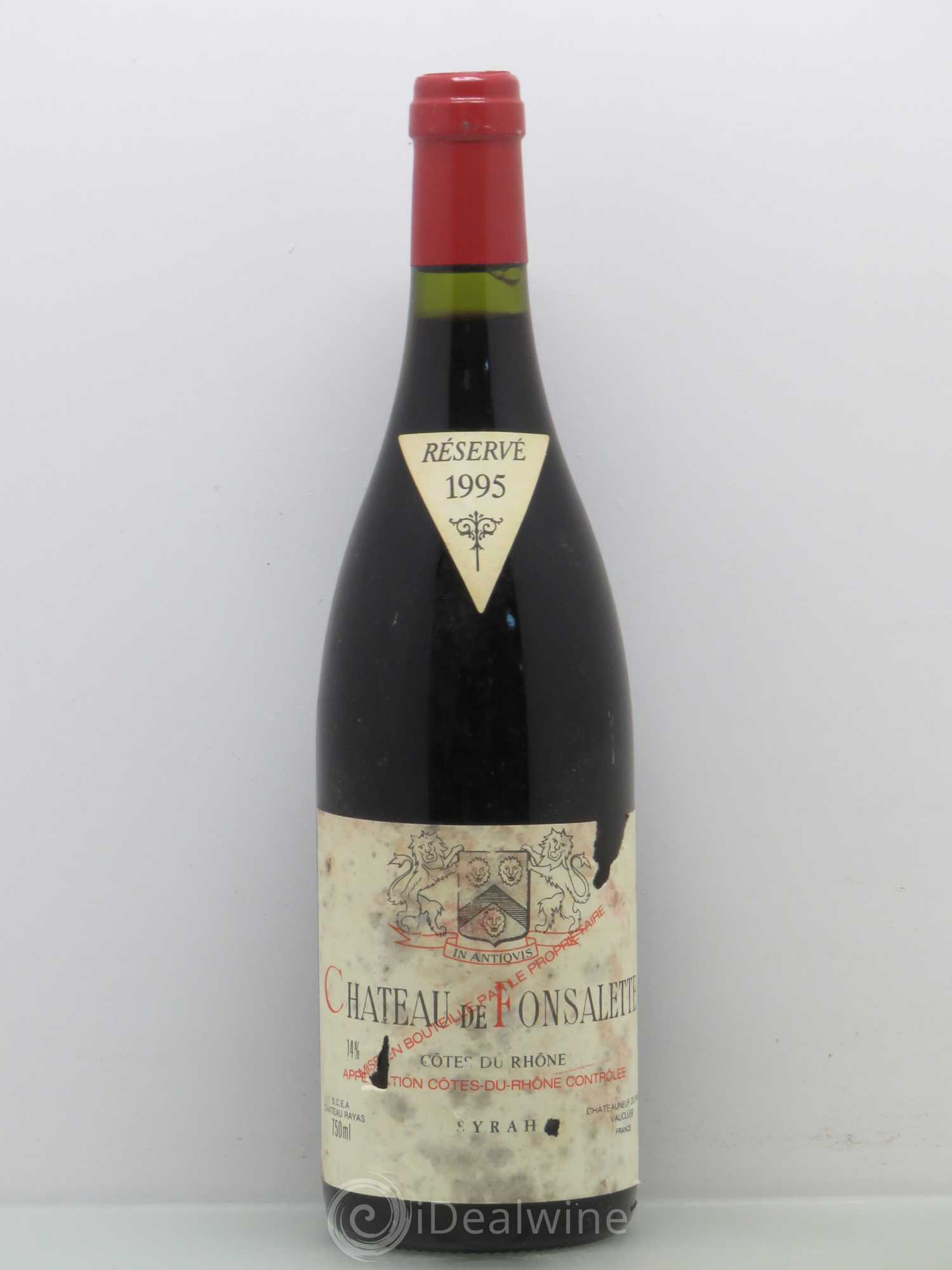 Côtes-du-Rhône Cuvée Syrah Château de Fonsalette 1995 - Lot de 1 bouteille - 0