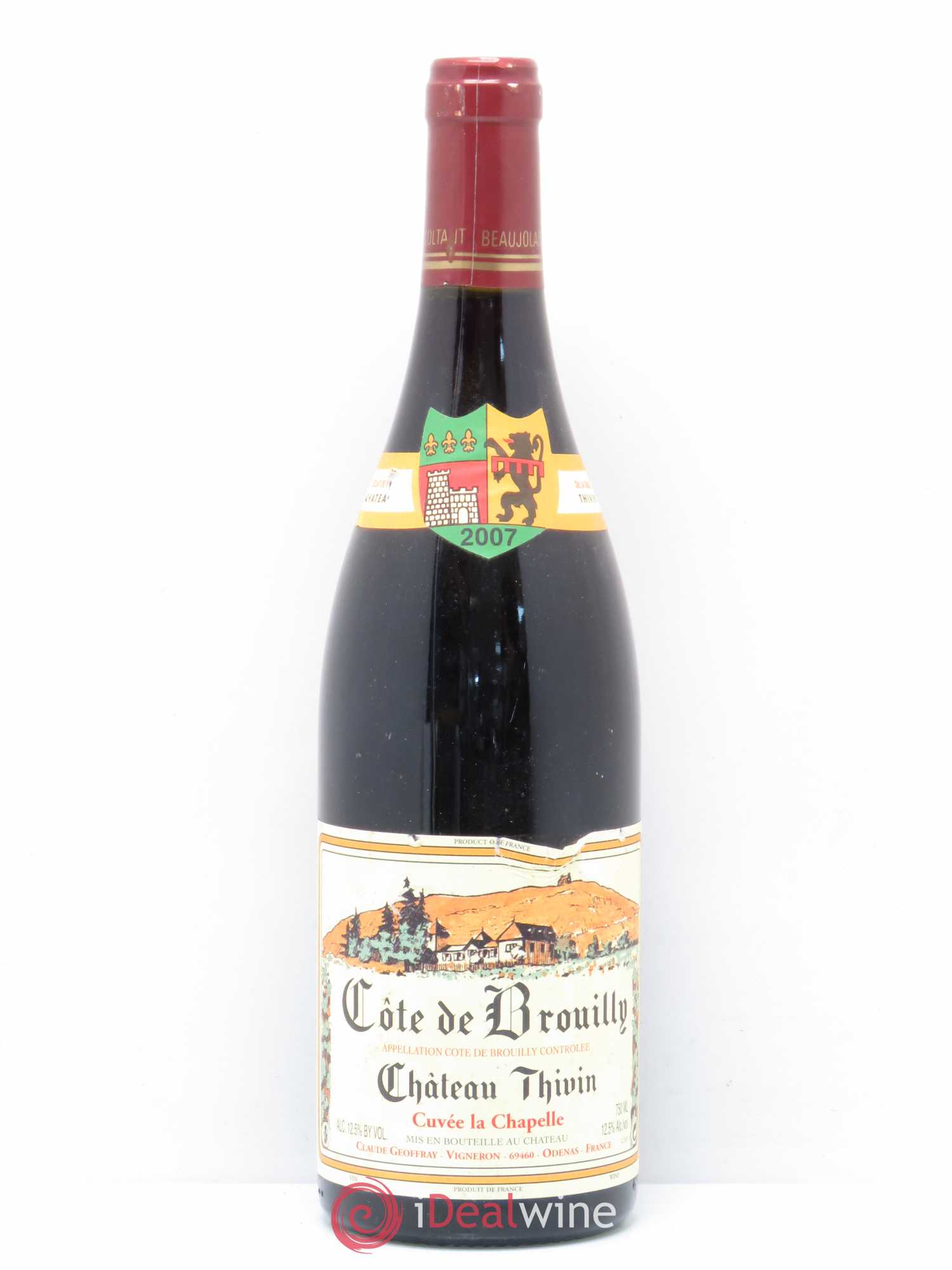 Côte de Brouilly Cuvée La Chapelle Château Thivin 2007 - Lot de 1 bouteille - 0