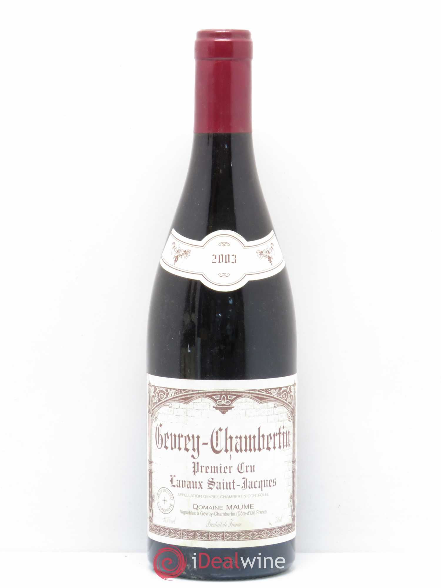 Gevrey-Chambertin 1er Cru Les Lavaux saint Jacques Domaine B.Maume 2003 - Posten von 1 Flasche - 0