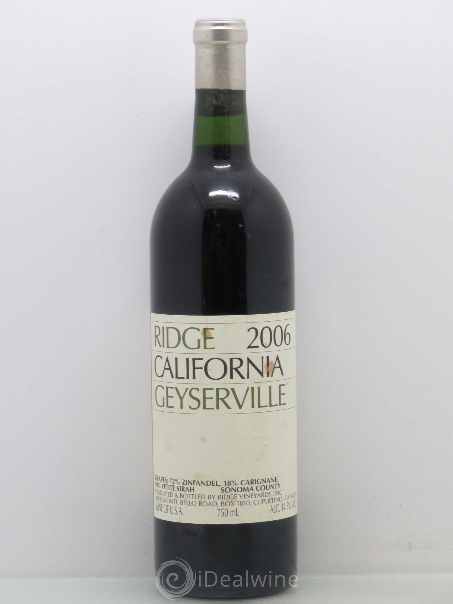 Divers Ridge California Geyserville 2006 - Lot de 1 bouteille - 0