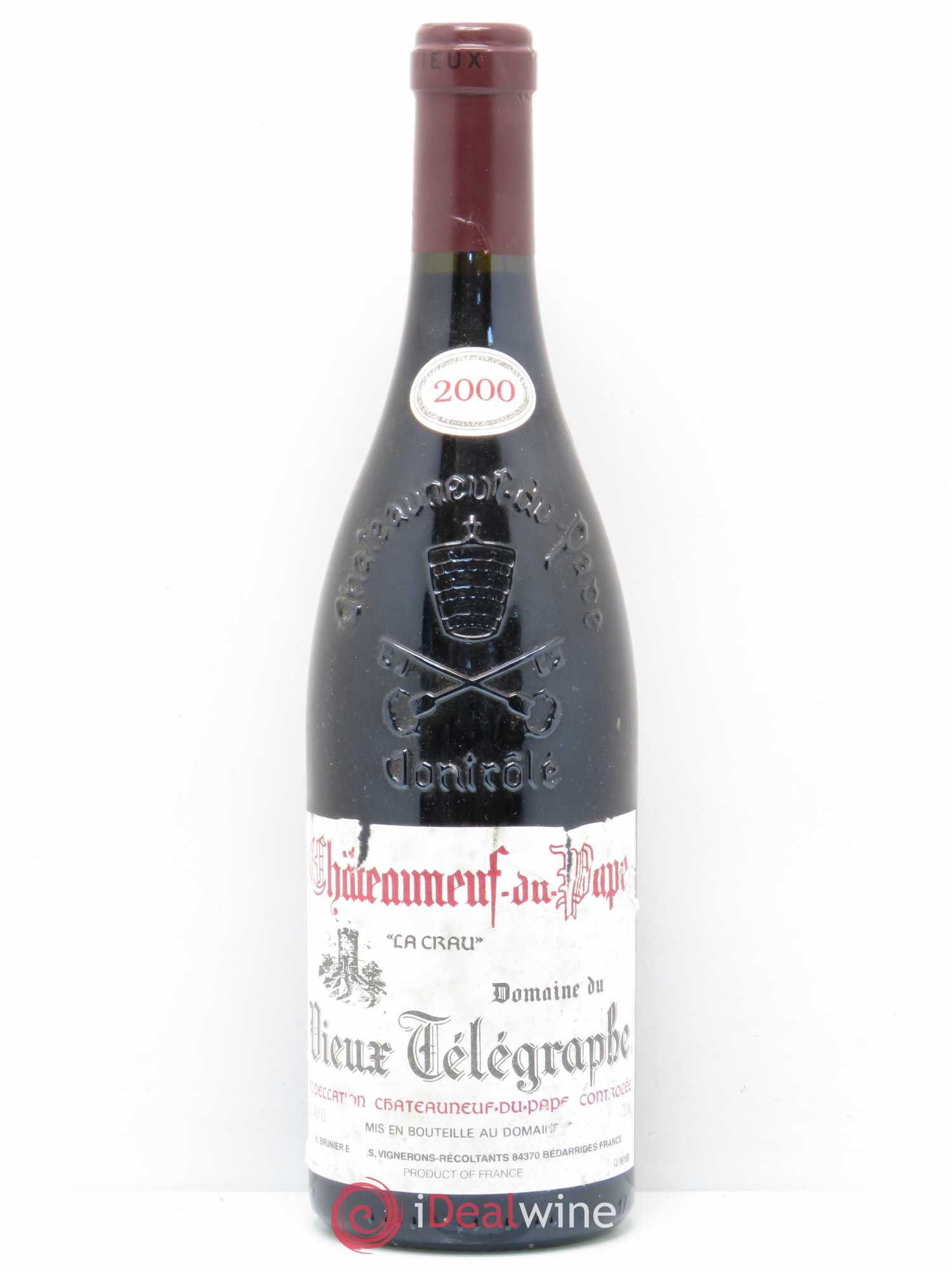 Châteauneuf-du-Pape Vieux Télégraphe (Domaine du) Vignobles Brunier 2000 - Lot de 1 bouteille - 0