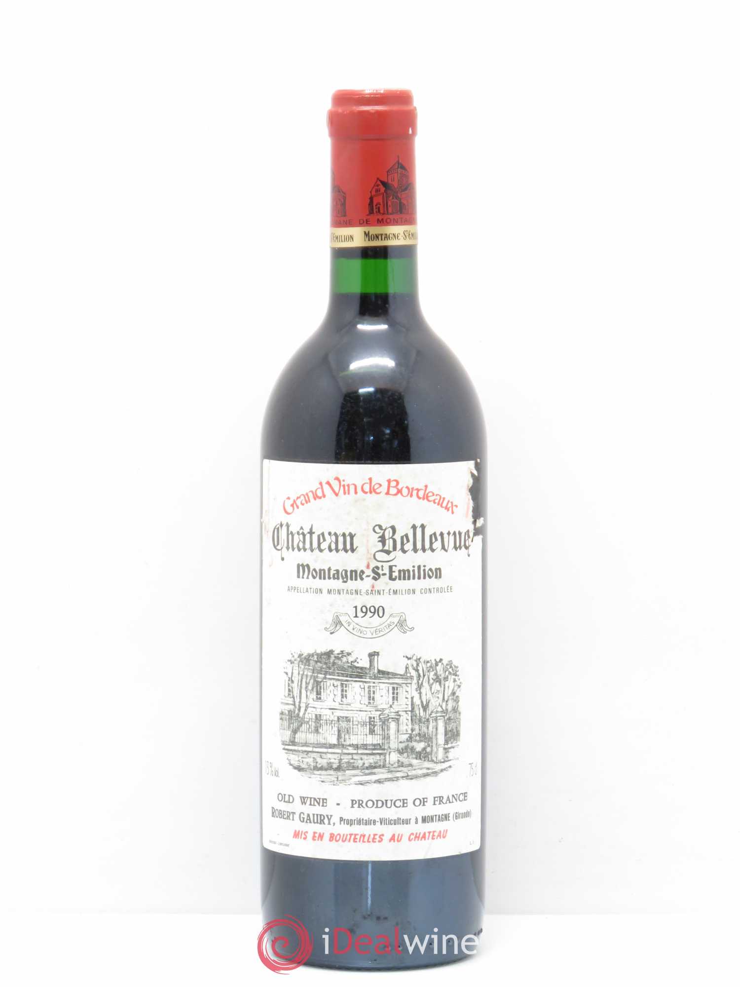 Montagne Saint-Émilion Château Bellevue 1990 - Lot de 1 bouteille - 0