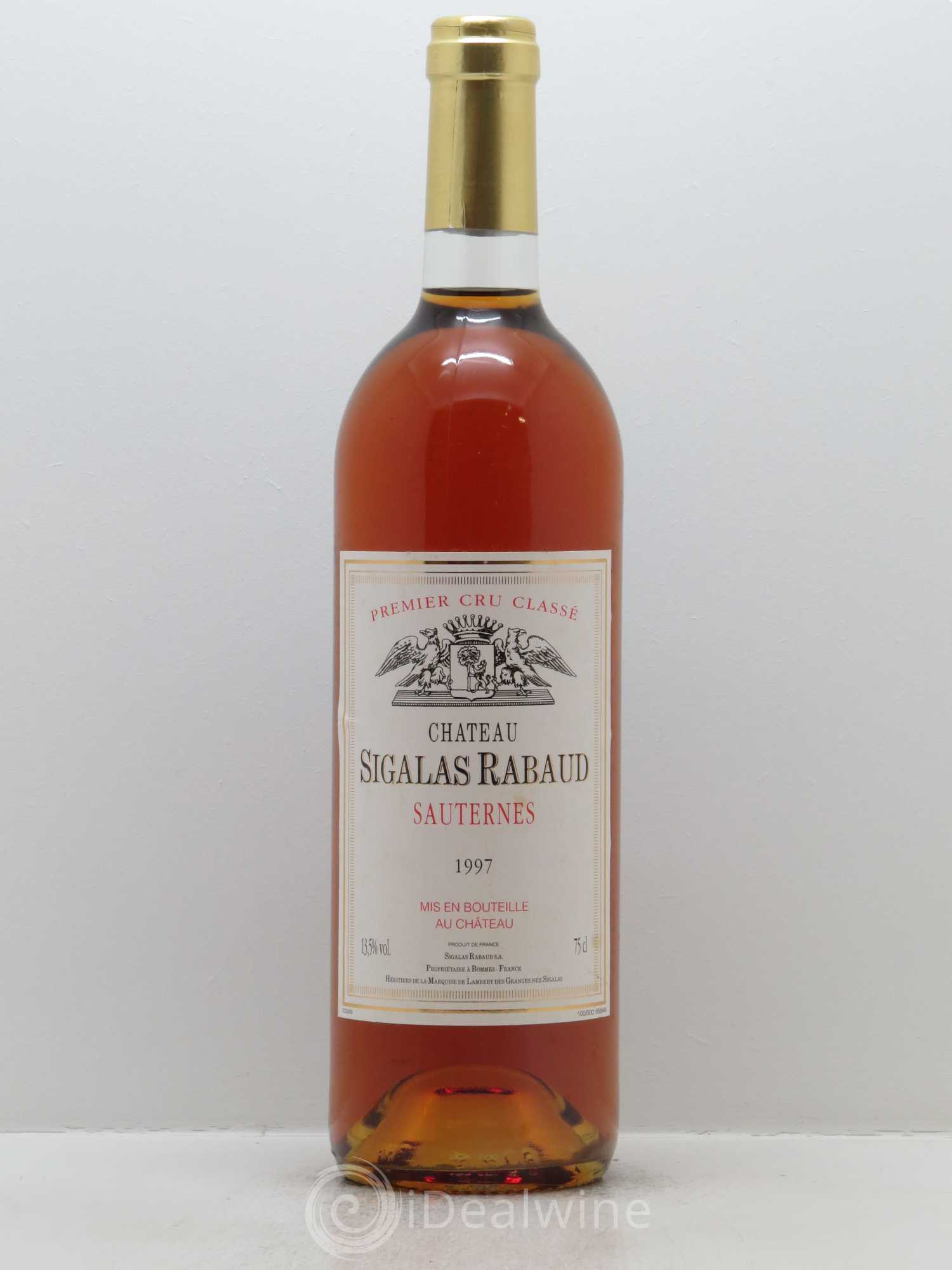Château Sigalas Rabaud 1er Grand Cru Classé 1997 - Lot de 1 bouteille - 0