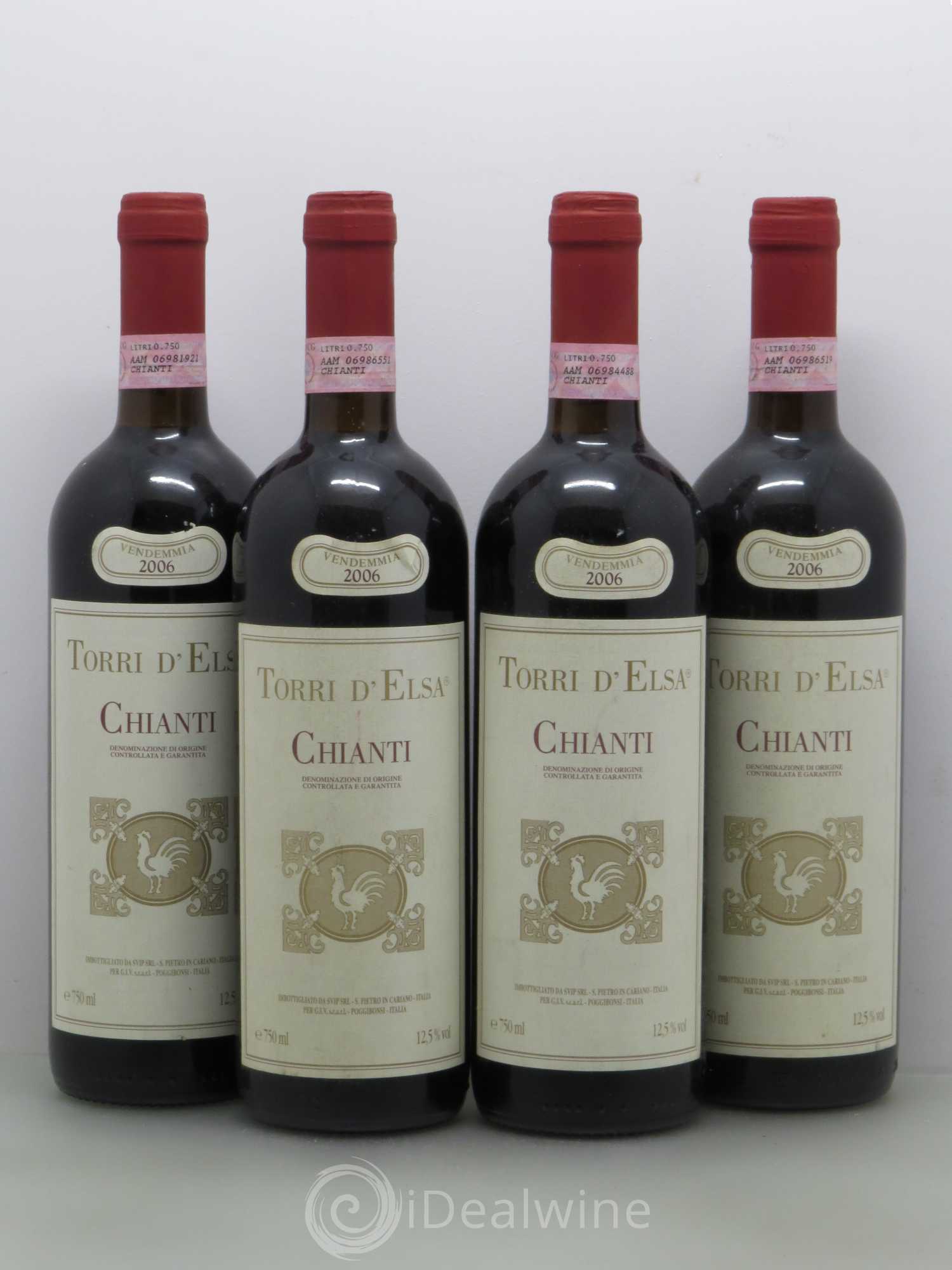 Chianti DOCG Chianti DOCG Tori d'Elsa (no reserve) 2006 - Lot of 4 bottles - 0