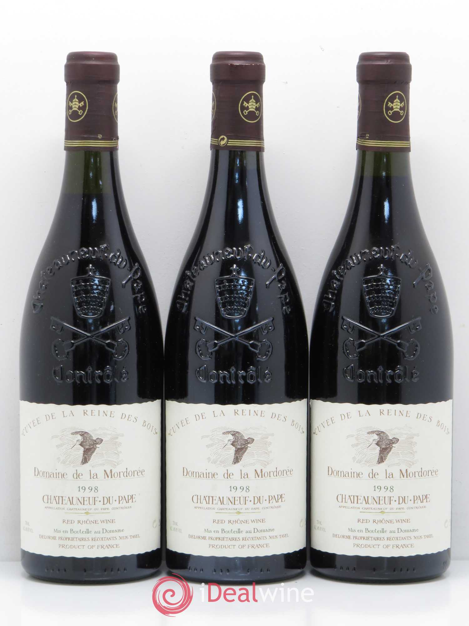 Châteauneuf-du-Pape  Cuvée de la Reine des Bois La Mordorée (Domaine de) 1998 - Lot de 6 bouteilles - 1