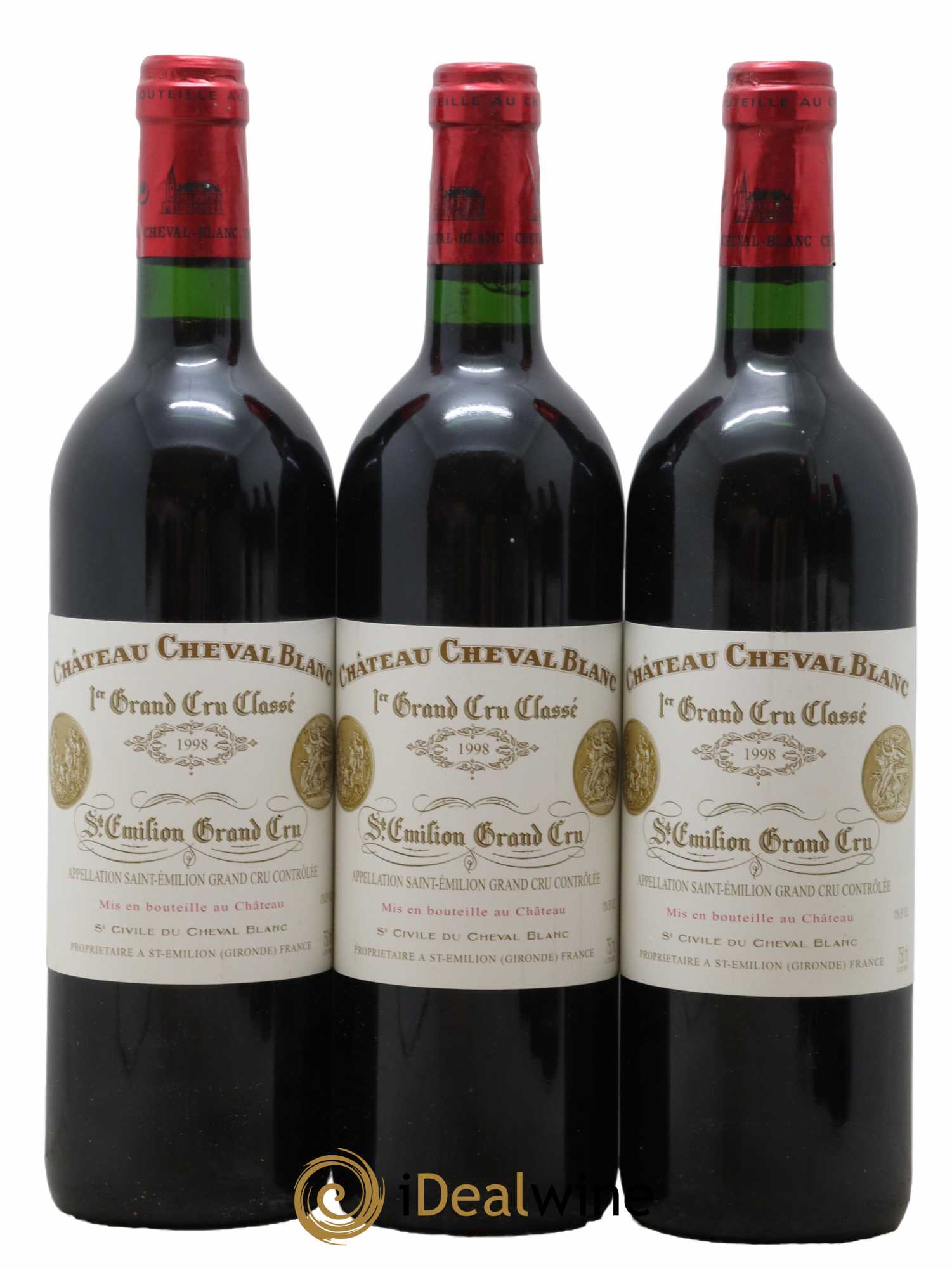 Château Cheval Blanc 1er Grand Cru Classé A 1998 - Lot de 6 bouteilles - 1