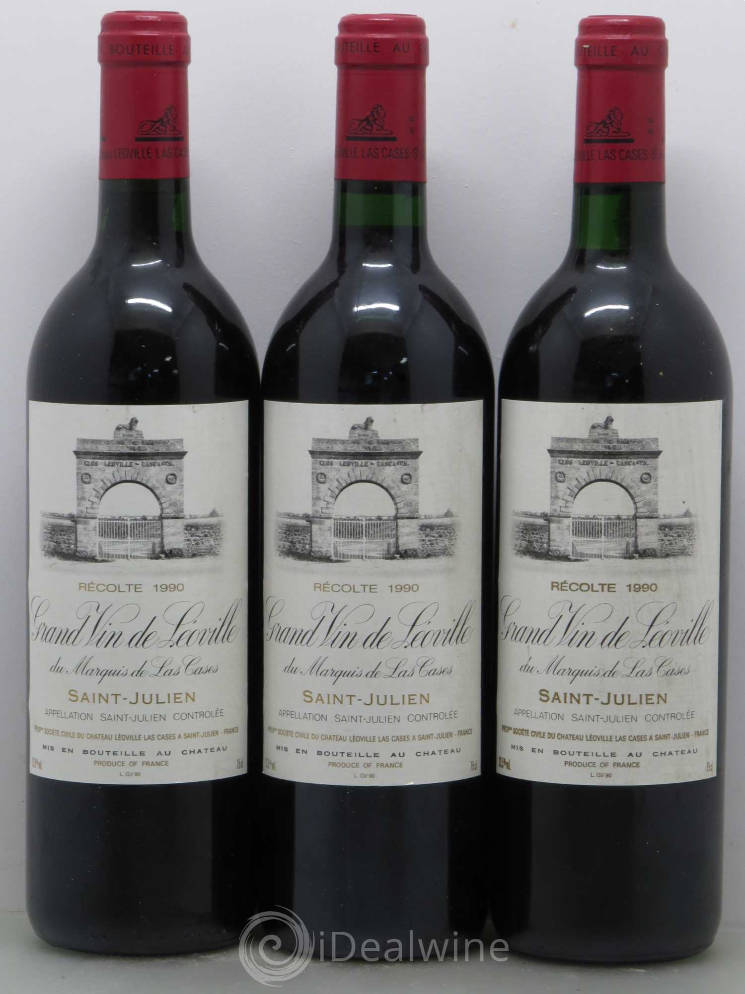 Château Léoville Las Cases 2ème Grand Cru Classé 1990 - Lot de 3 bouteilles - 0
