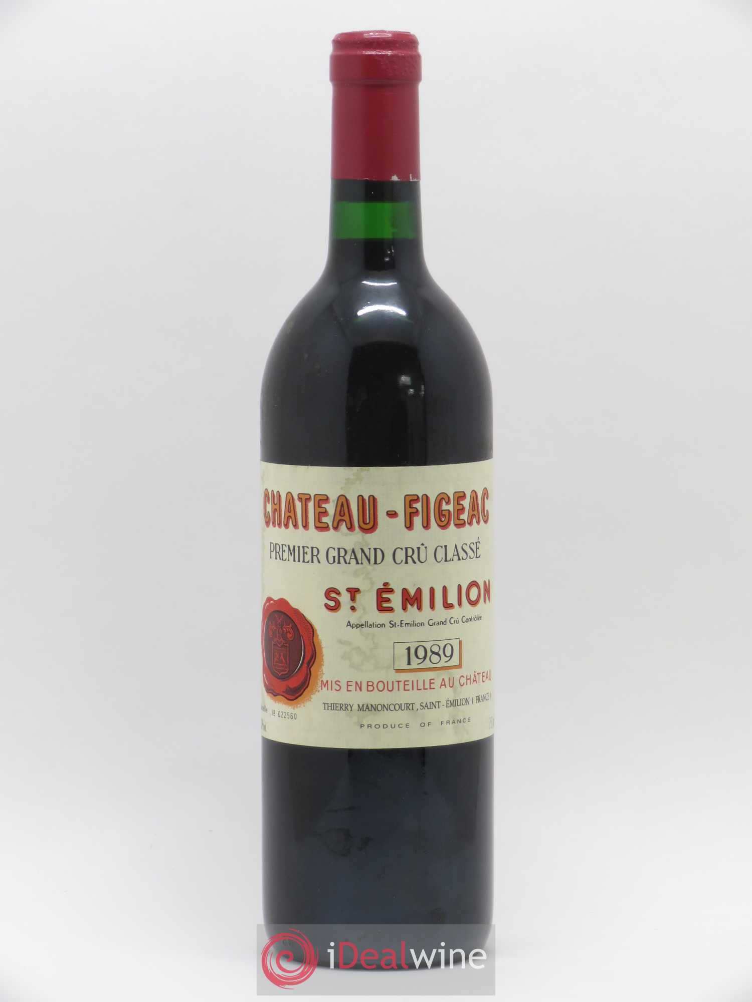 Château Figeac 1er Grand Cru Classé A 1989 - Lot de 1 bouteille - 0