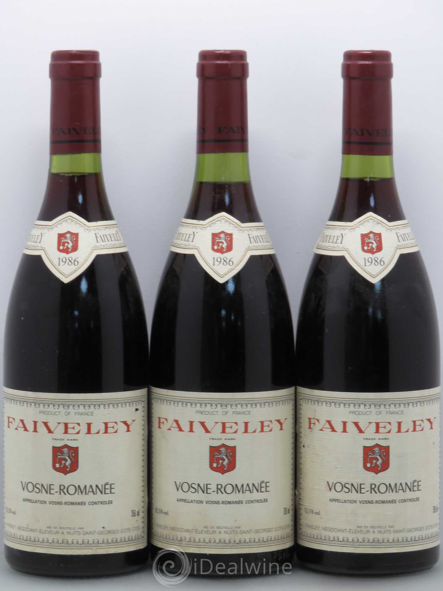 Vosne-Romanée Faiveley 1986 - Lot de 3 bouteilles - 0