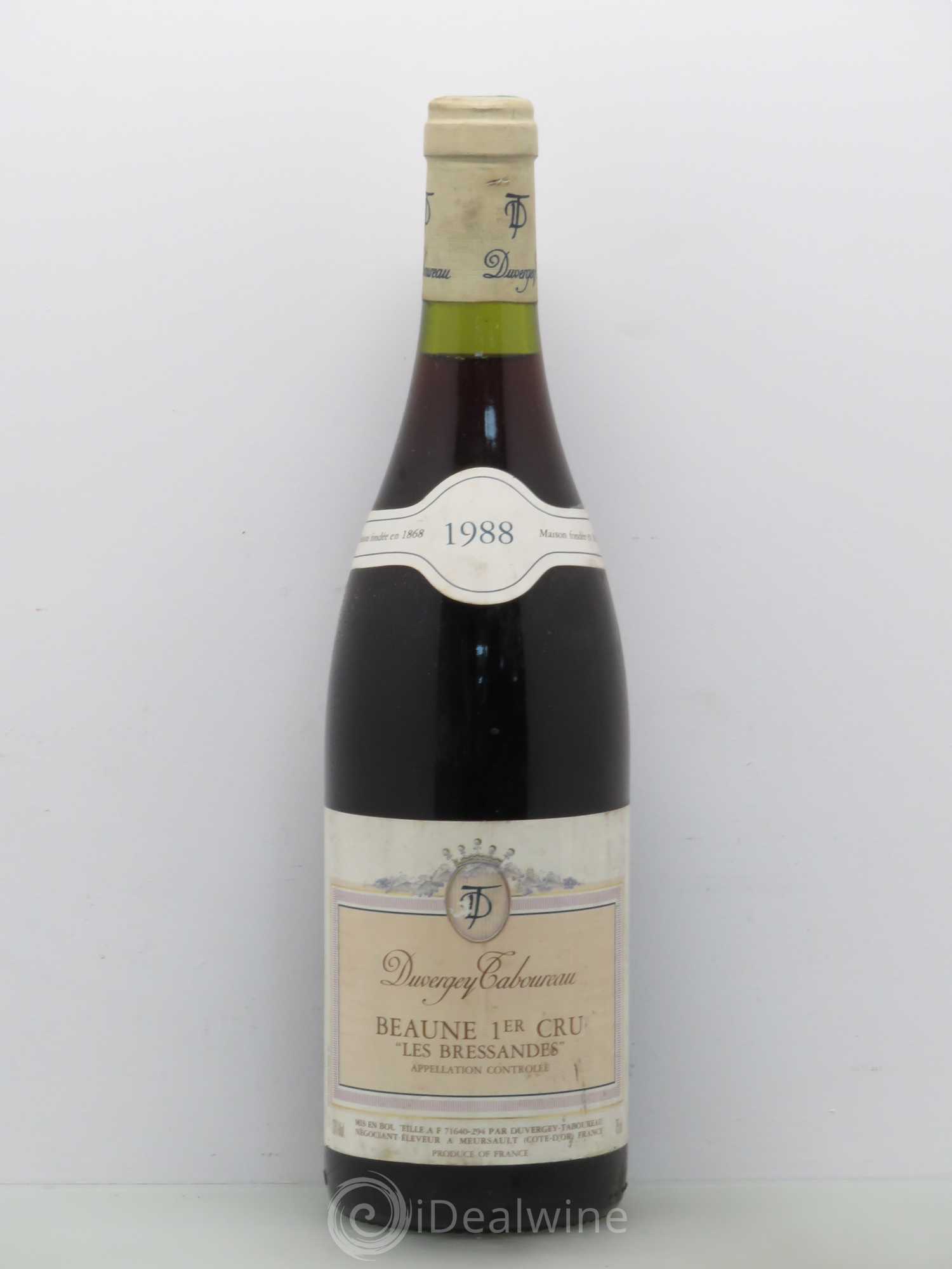 Beaune 1er Cru Les Bressandes Duvernay Taboureau 1988 - Posten von 1 Flasche - 0