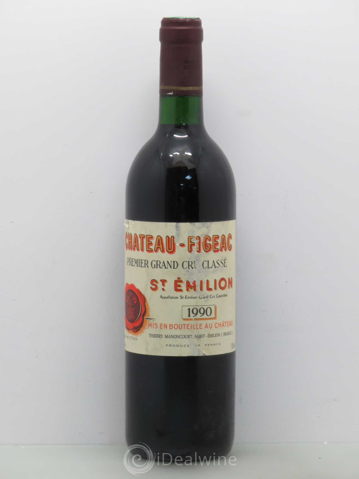 Château Figeac 1er Grand Cru Classé A 1990 - Lot de 1 bouteille - 0