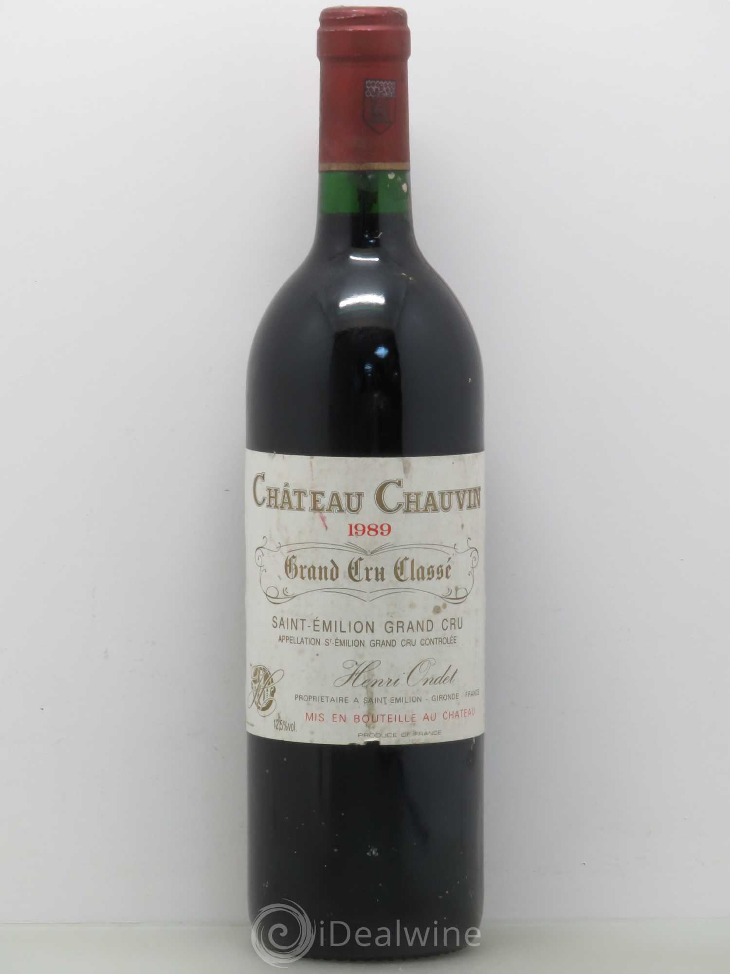 Château Chauvin Grand Cru Classé 1989 - Lot de 1 bouteille - 0