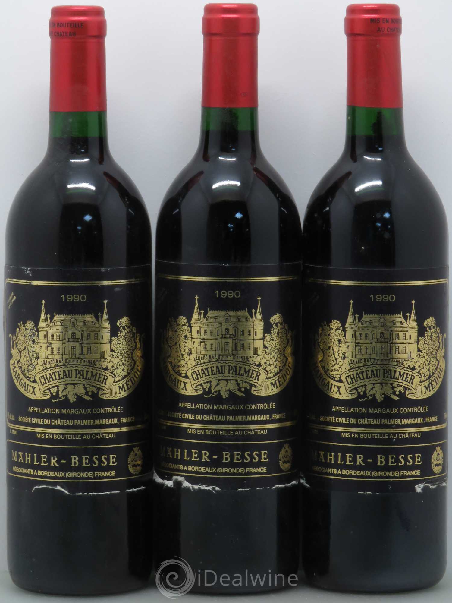 Château Palmer 3ème Grand Cru Classé 1990 - Lot de 3 bouteilles - 0