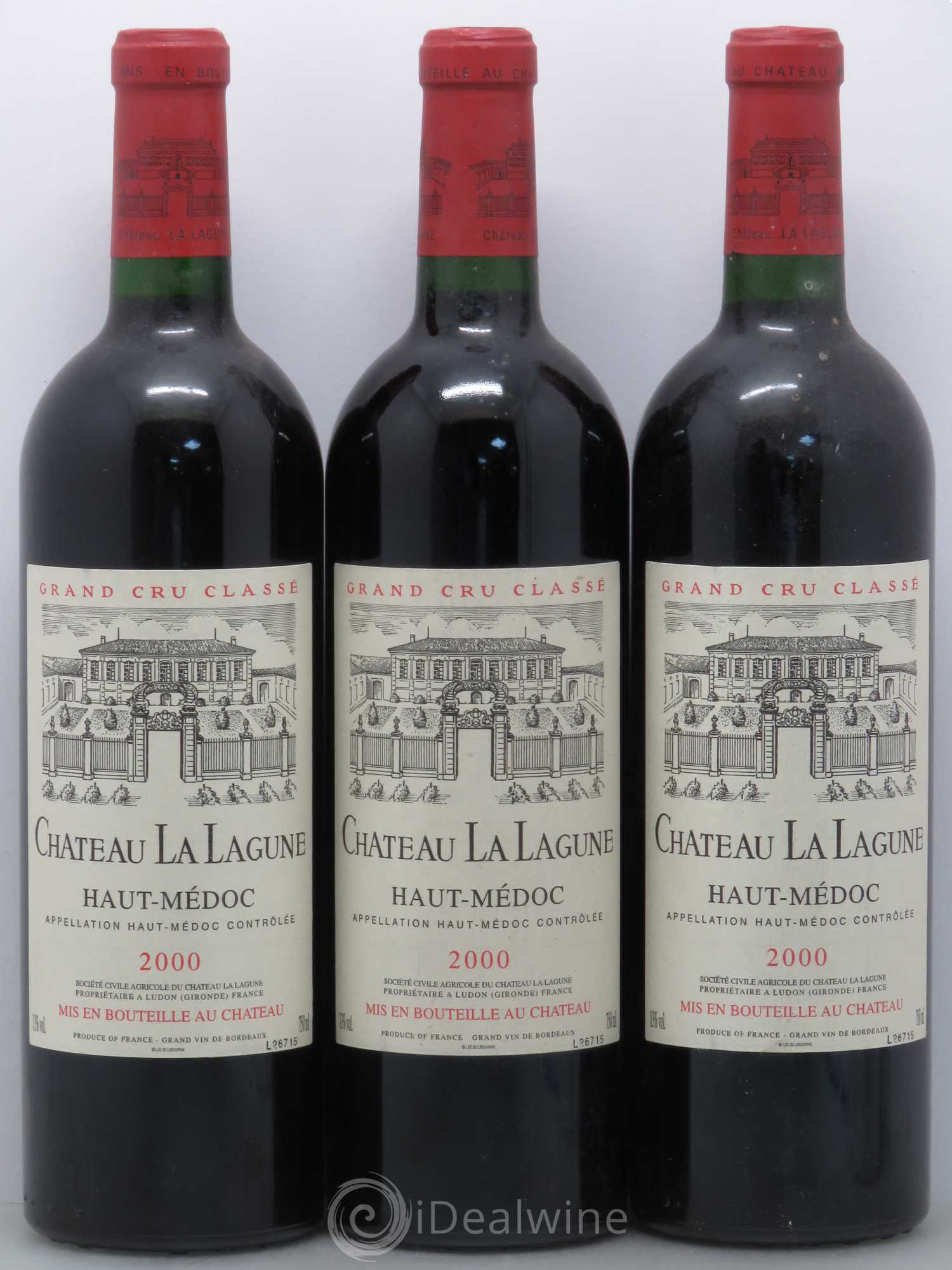 Château la Lagune 3ème Grand Cru Classé 2000 - Lot de 3 bouteilles - 0