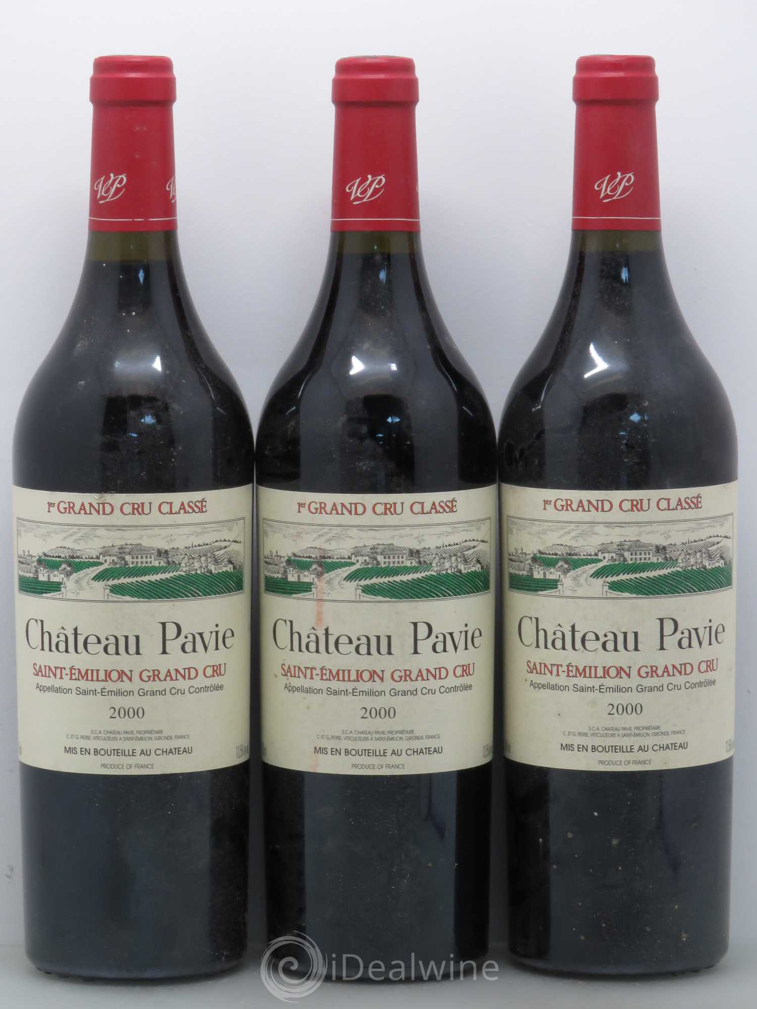 Château Pavie 1er Grand Cru Classé A 2000 - Lot de 3 bouteilles - 0