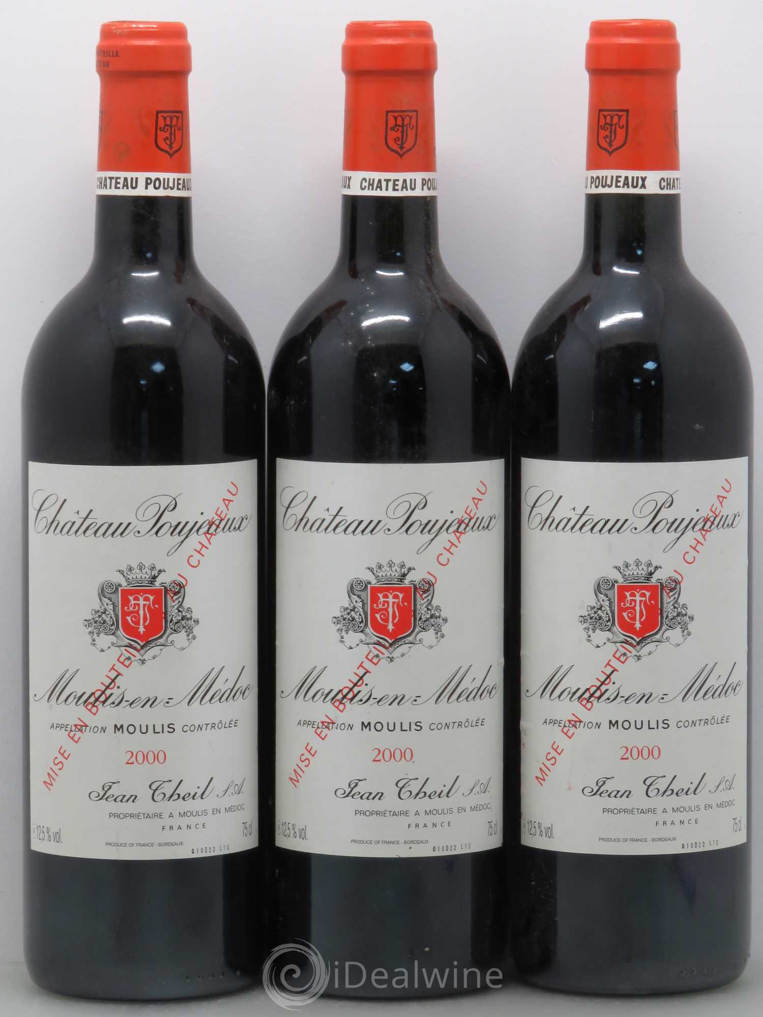 Château Poujeaux 2000 - Lot de 3 bouteilles - 0