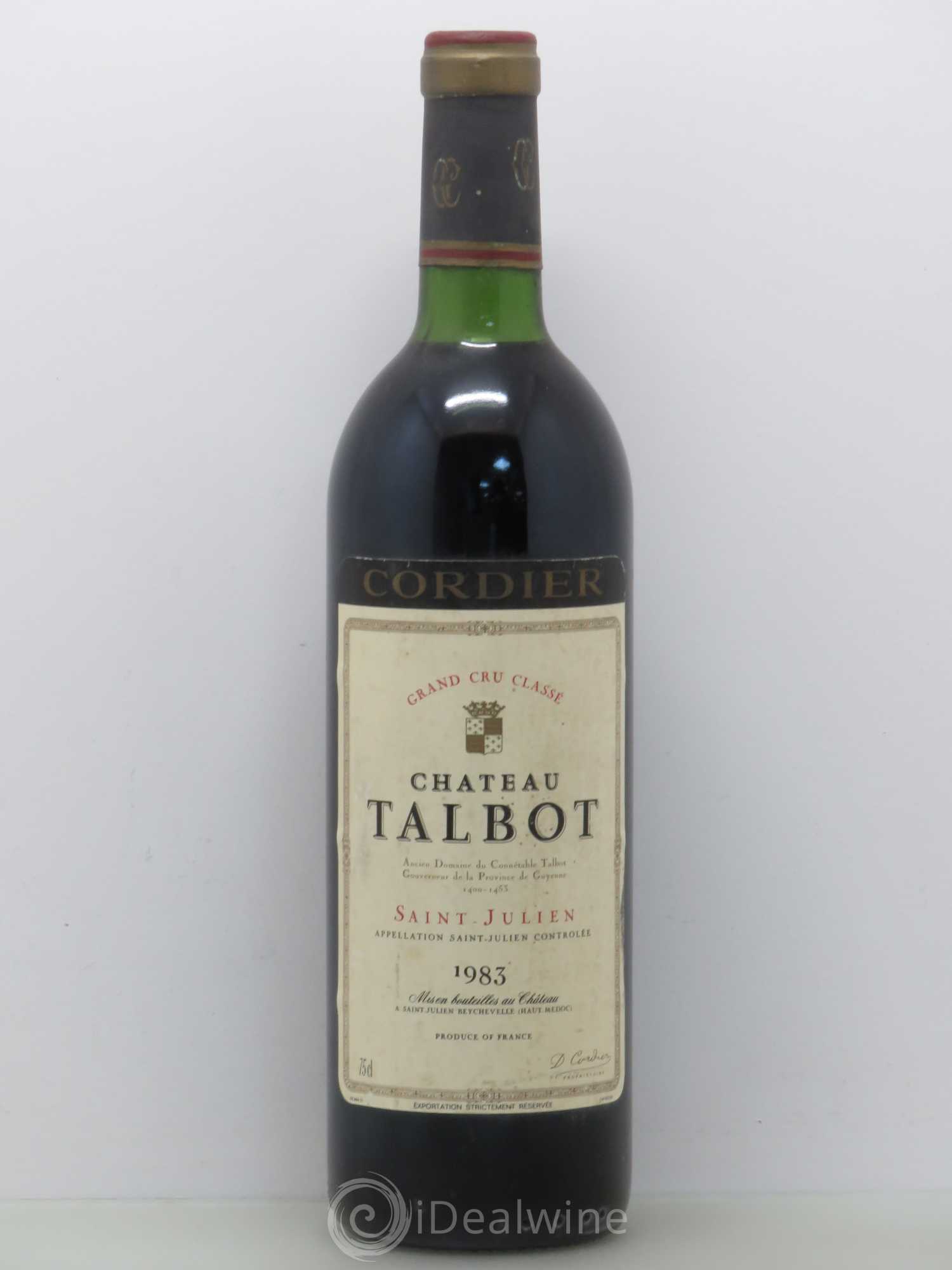 Château Talbot 4ème Grand Cru Classé 1983 - Lot de 1 bouteille - 0