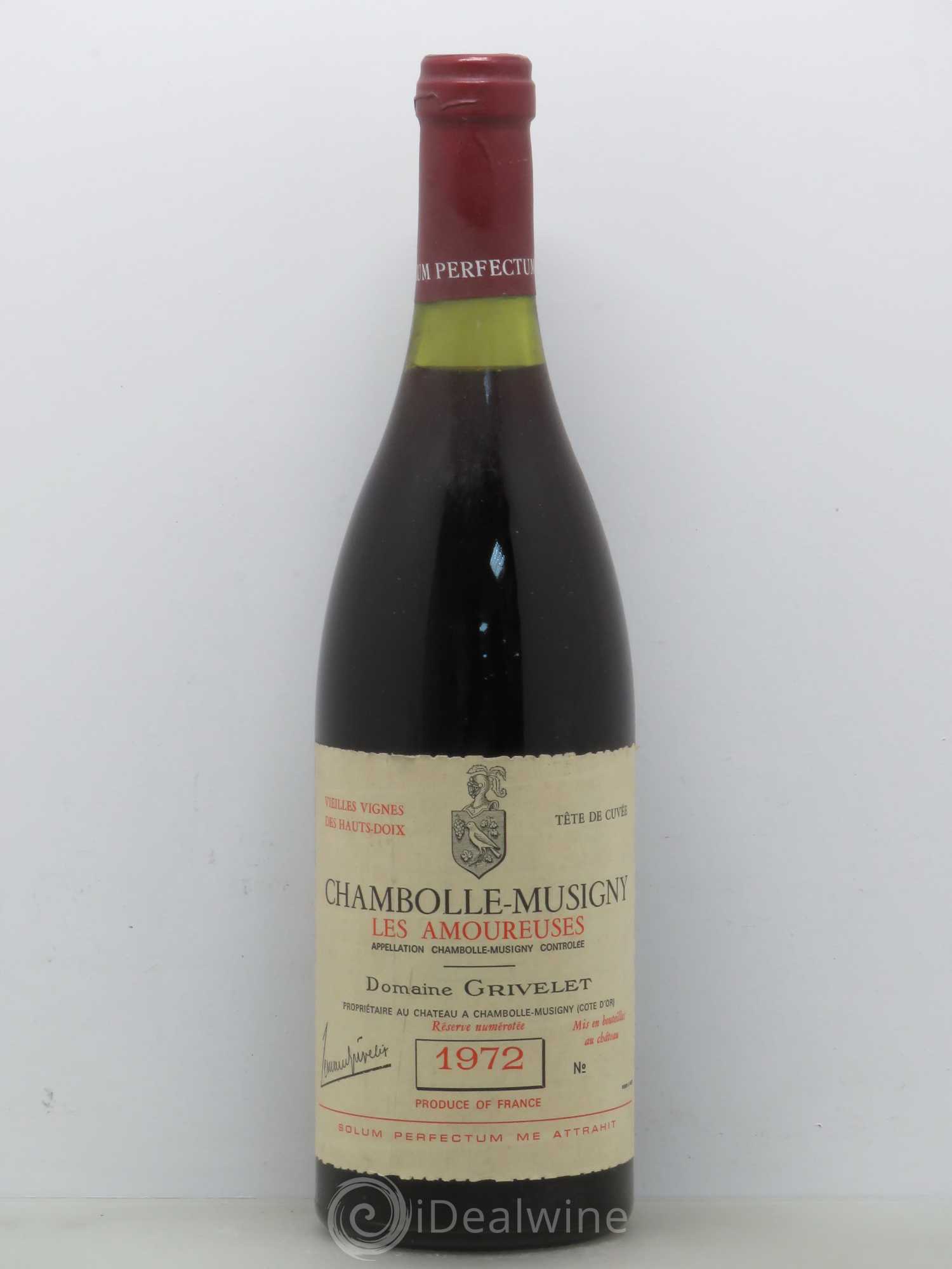 Chambolle-Musigny 1er Cru Amoureuses Grivelet Vieilles Vignes Tête De Cuvee 1972 - Posten von 1 Flasche - 0