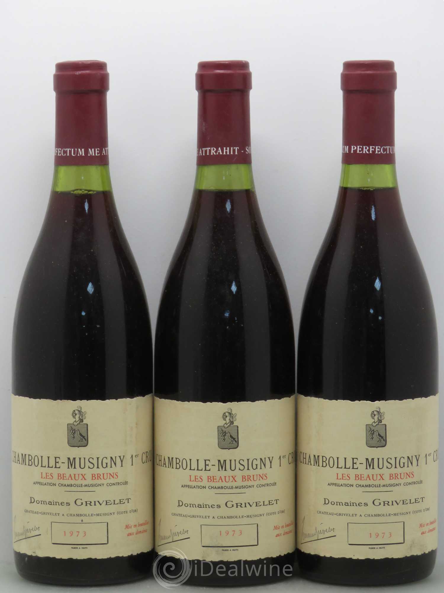 Chambolle-Musigny 1er Cru Beaux Bruns Grivelet 1973 - Posten von 3 Flaschen - 0