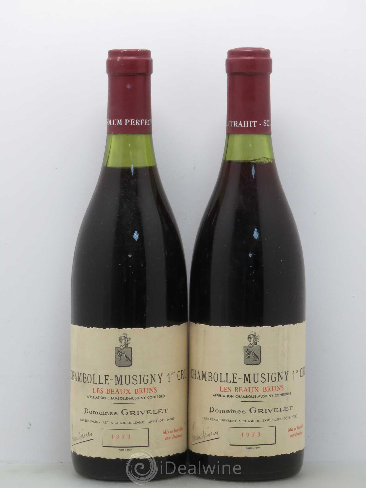 Chambolle-Musigny 1er Cru Beaux Bruns Grivelet 1973 - Posten von 2 Flaschen - 0