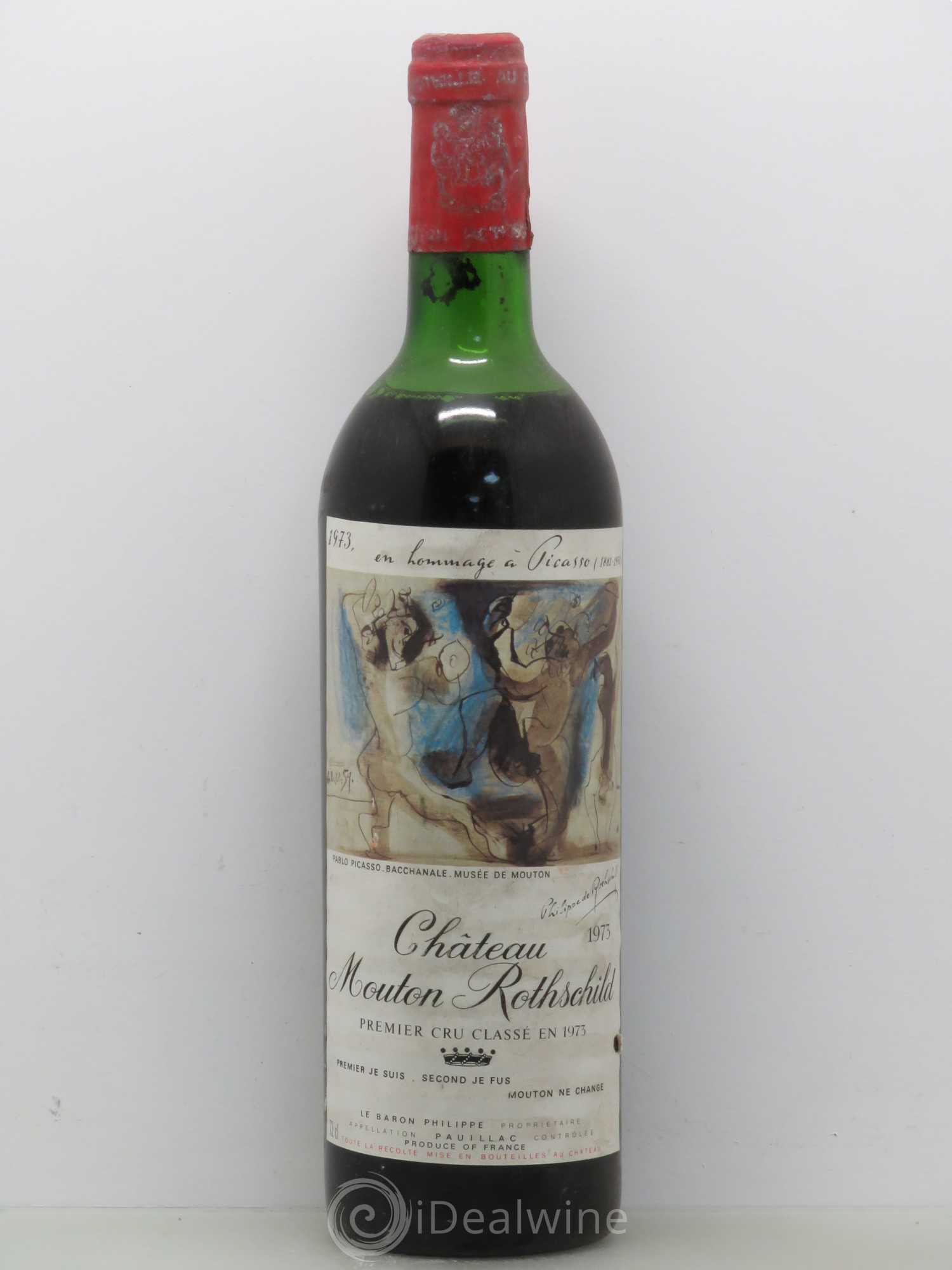 Château Mouton Rothschild 1er Grand Cru Classé 1973 - Lot de 1 bouteille - 0