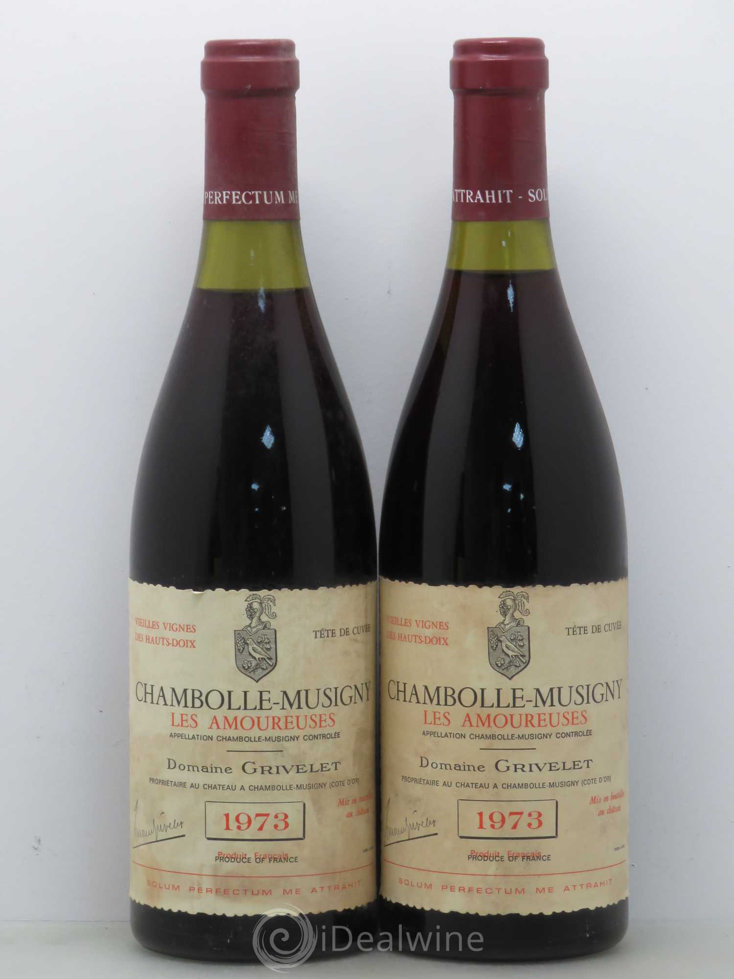 Chambolle-Musigny Amoureuses Grivelet Vieilles Vignes de Hauts Doix Tête De Cuvee 1973 - Posten von 2 Flaschen - 0