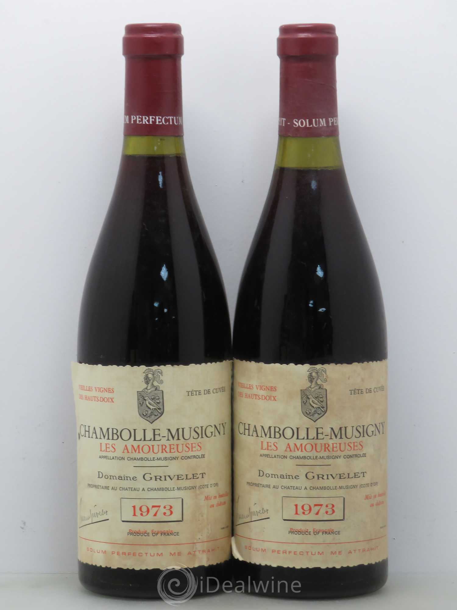 Chambolle-Musigny Amoureuses Grivelet Vieilles Vignes de Hauts Doix Tête De Cuvee 1973 - Posten von 2 Flaschen - 0