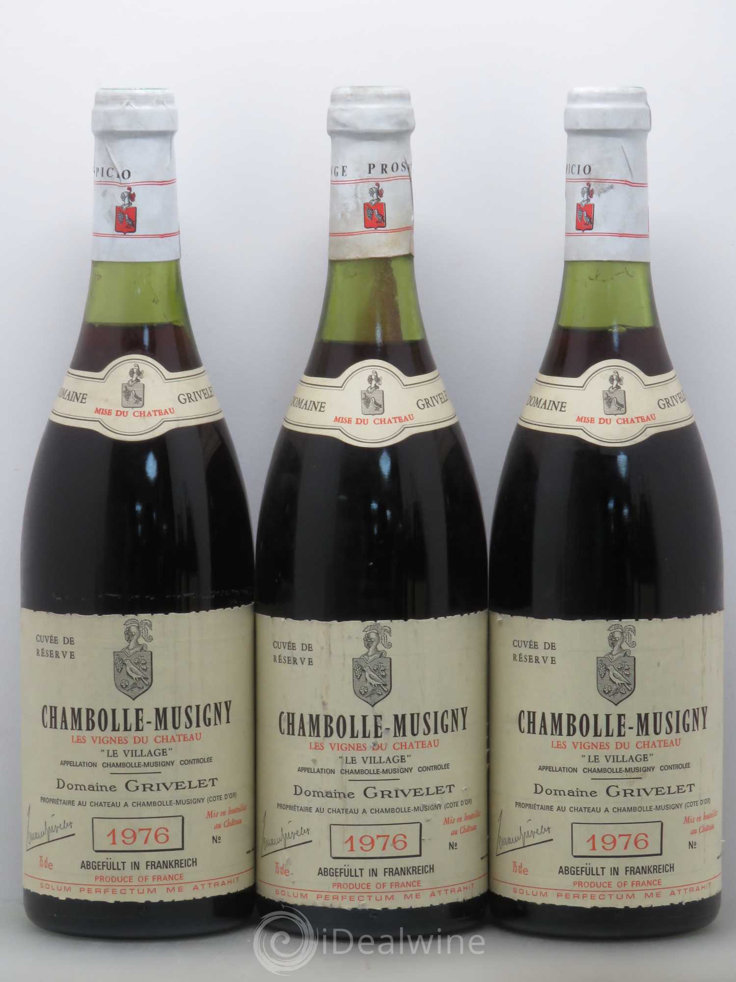 Chambolle-Musigny Grivelet Le Village Cuvée de Réserve 1976 - Posten von 3 Flaschen - 0