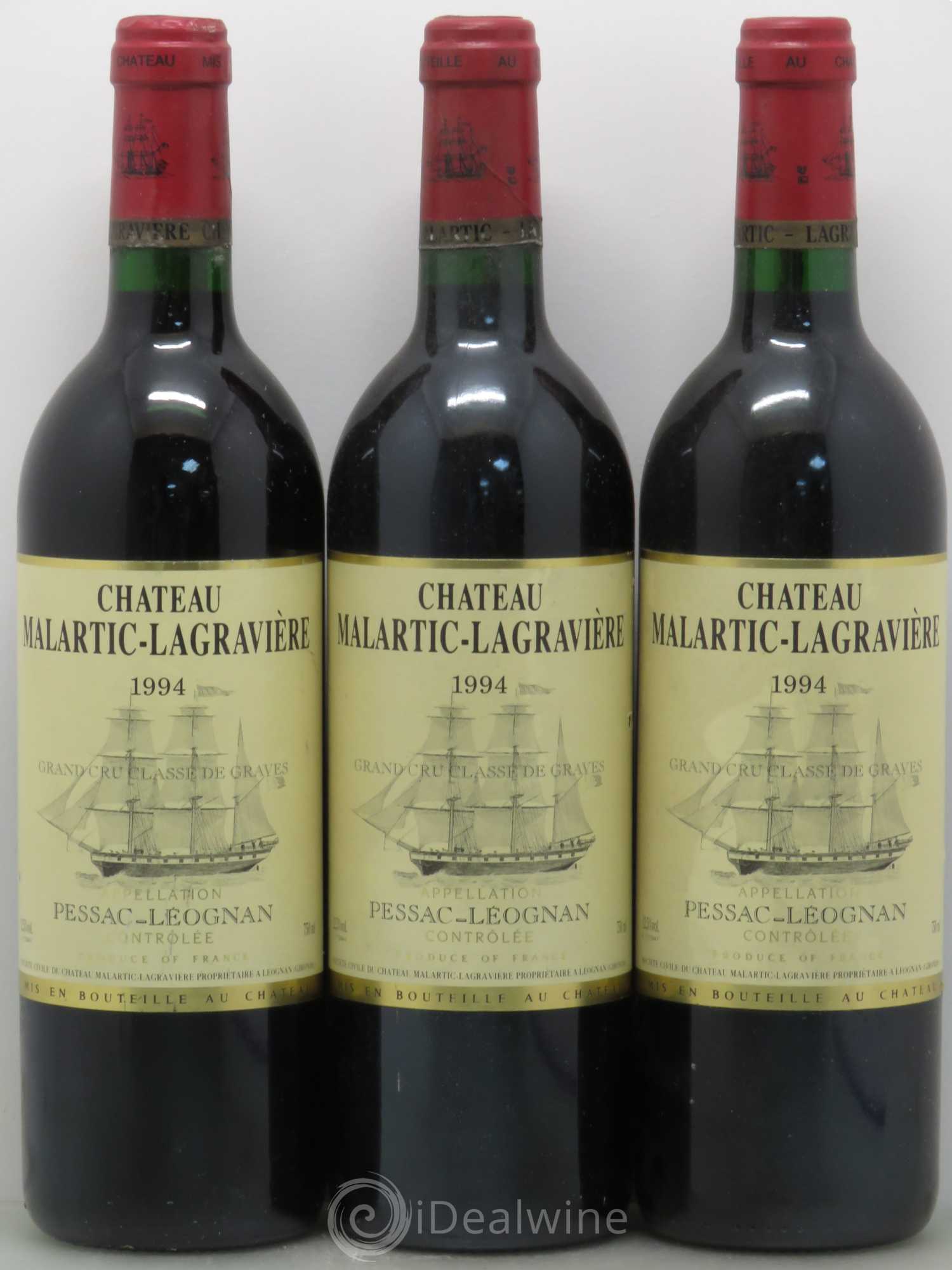 Château Malartic-Lagravière Cru Classé de Graves 1994 - Lot de 3 bouteilles - 0