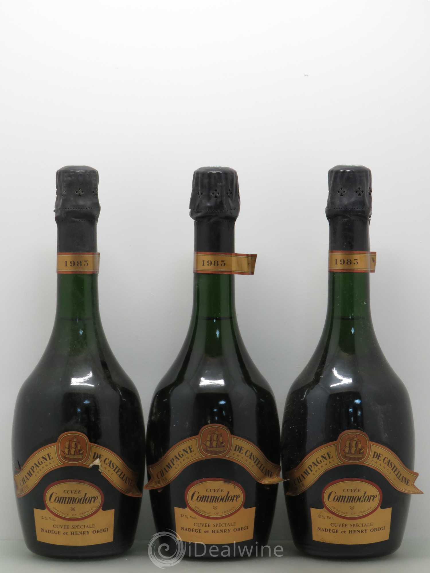 Champagne de Castellane Cuvée Commodore 1983 - Lot de 3 bouteilles - 0