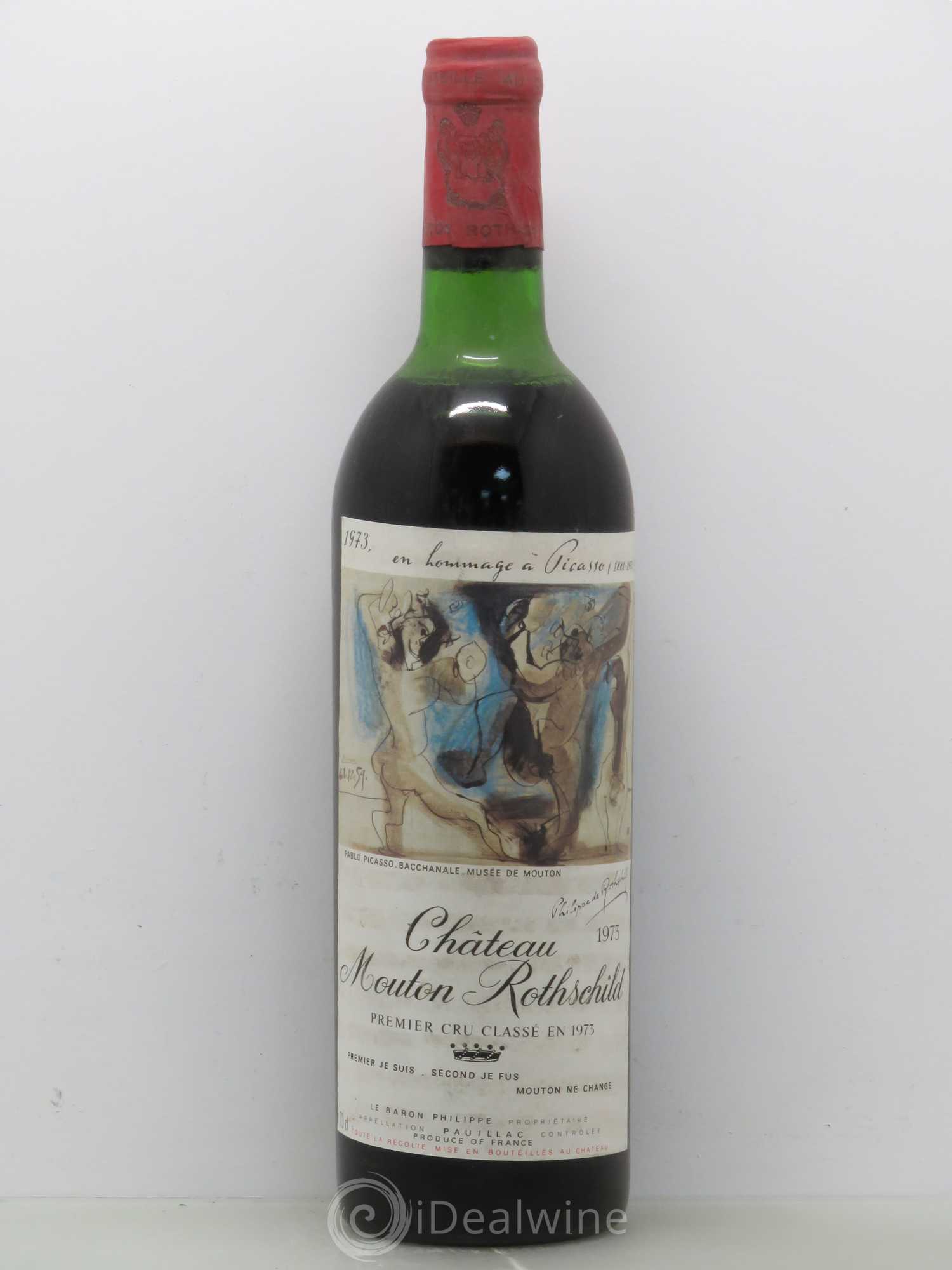 Château Mouton Rothschild 1er Grand Cru Classé 1973 - Lot de 1 bouteille - 0
