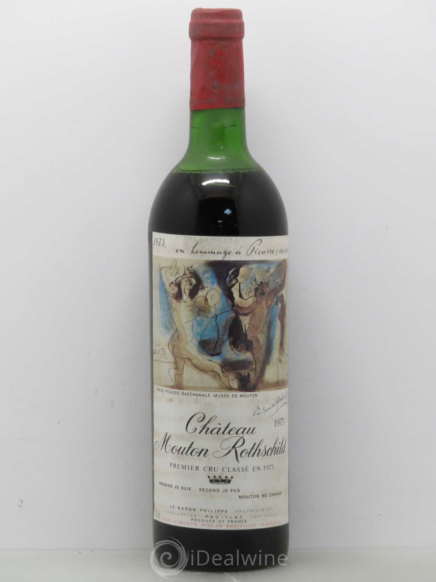 Château Mouton Rothschild 1er Grand Cru Classé 1973 - Lot de 1 bouteille - 0