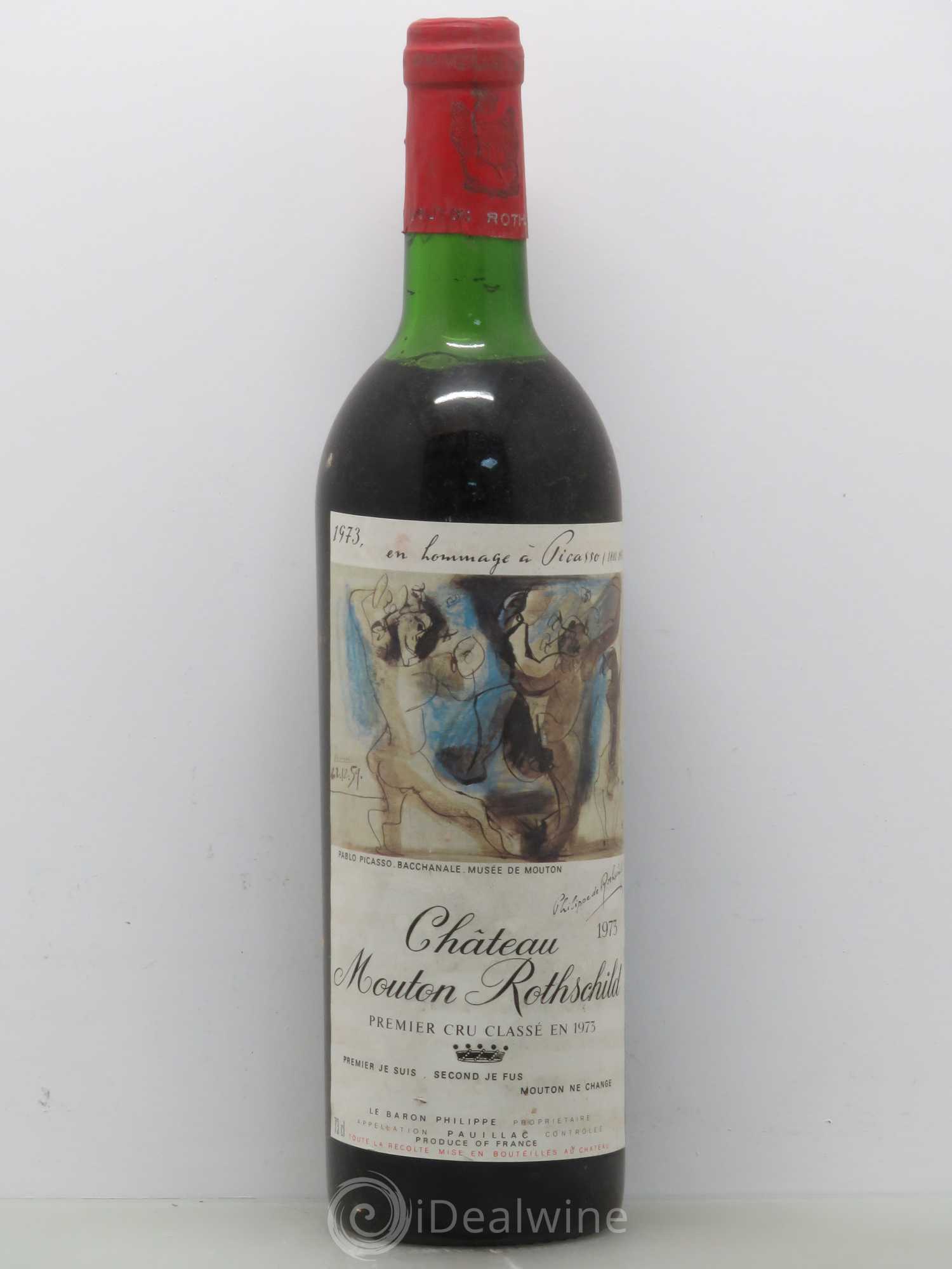 Château Mouton Rothschild 1er Grand Cru Classé 1973 - Lot de 1 bouteille - 0