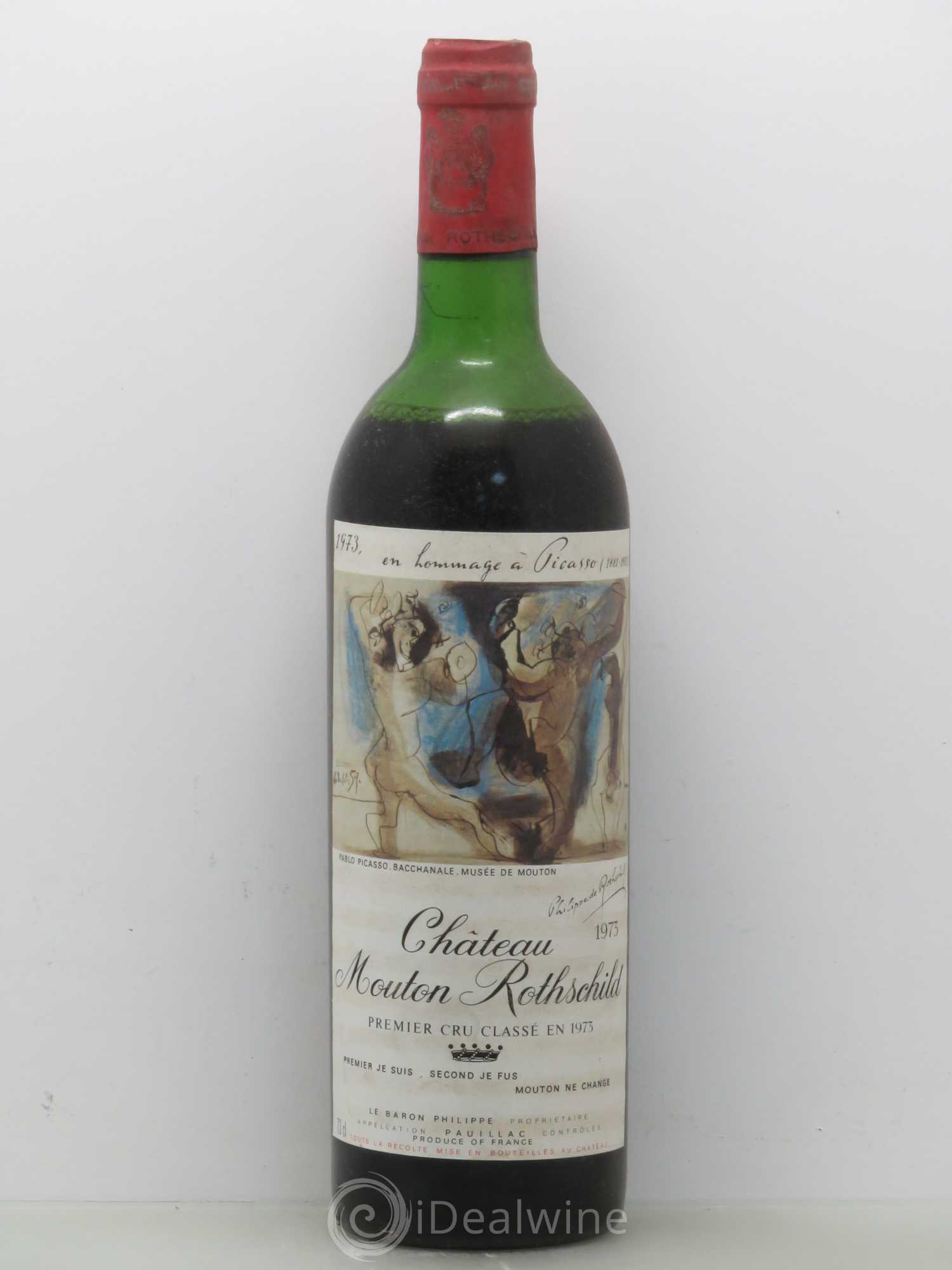 Château Mouton Rothschild 1er Grand Cru Classé 1973 - Lot de 1 bouteille - 0