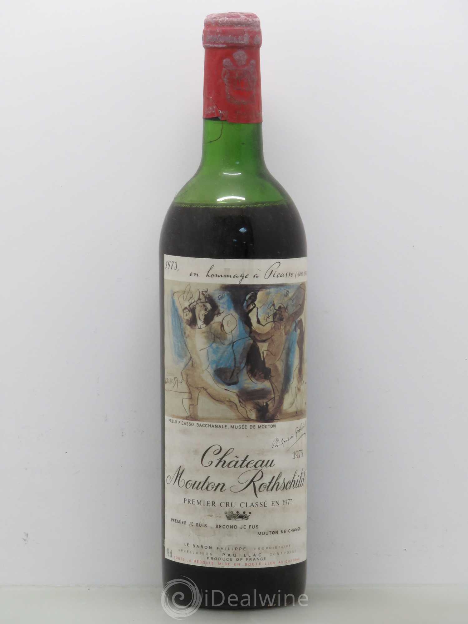 Château Mouton Rothschild 1er Grand Cru Classé 1973 - Lot de 1 bouteille - 0