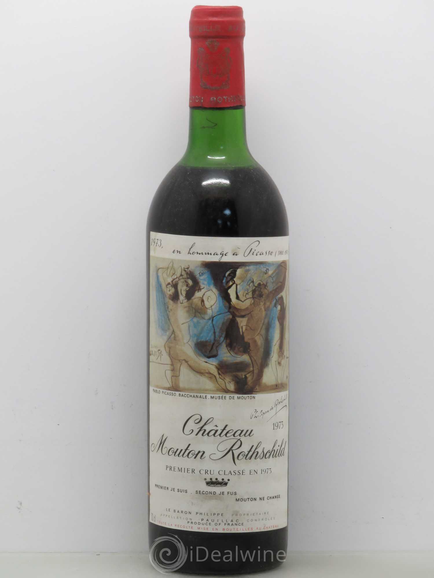 Château Mouton Rothschild 1er Grand Cru Classé 1973 - Lot de 1 bouteille - 0