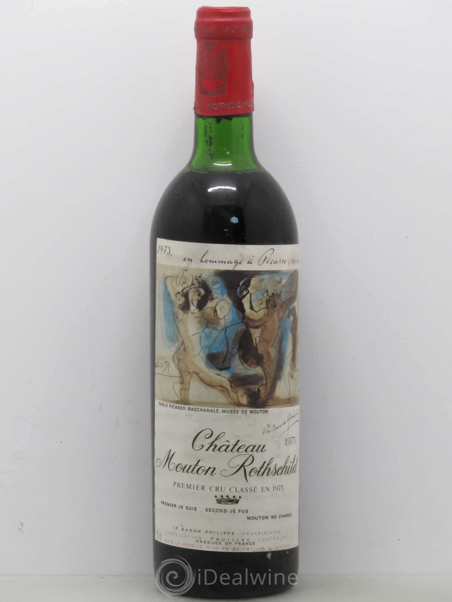 Château Mouton Rothschild 1er Grand Cru Classé 1973 - Lot de 1 bouteille - 0