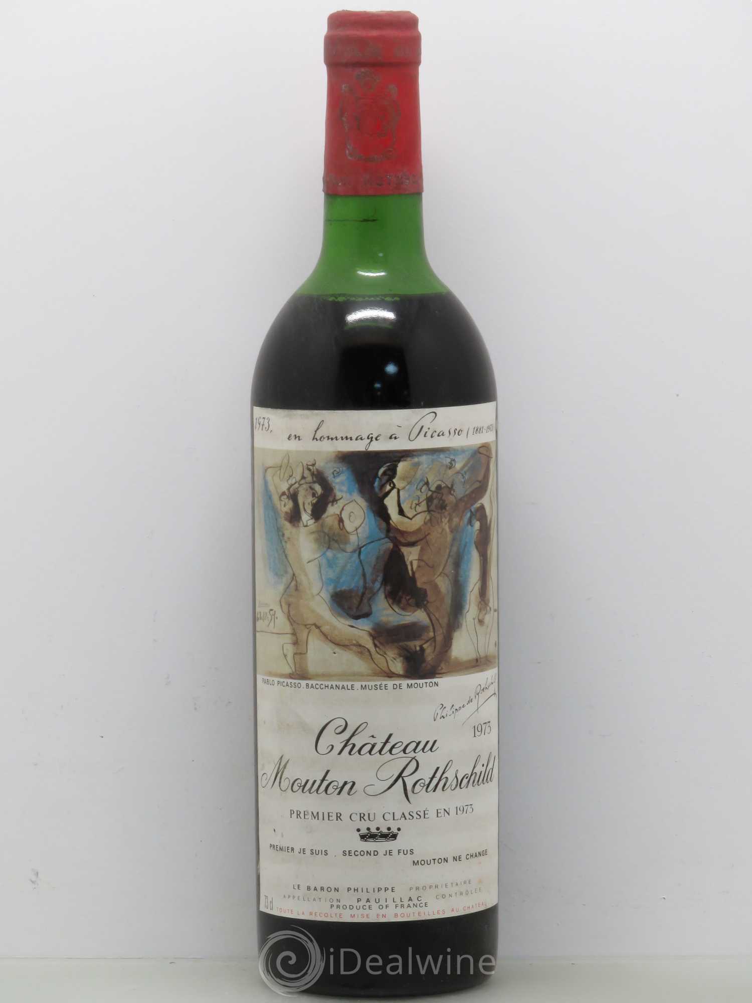Château Mouton Rothschild 1er Grand Cru Classé 1973 - Lot de 1 bouteille - 0