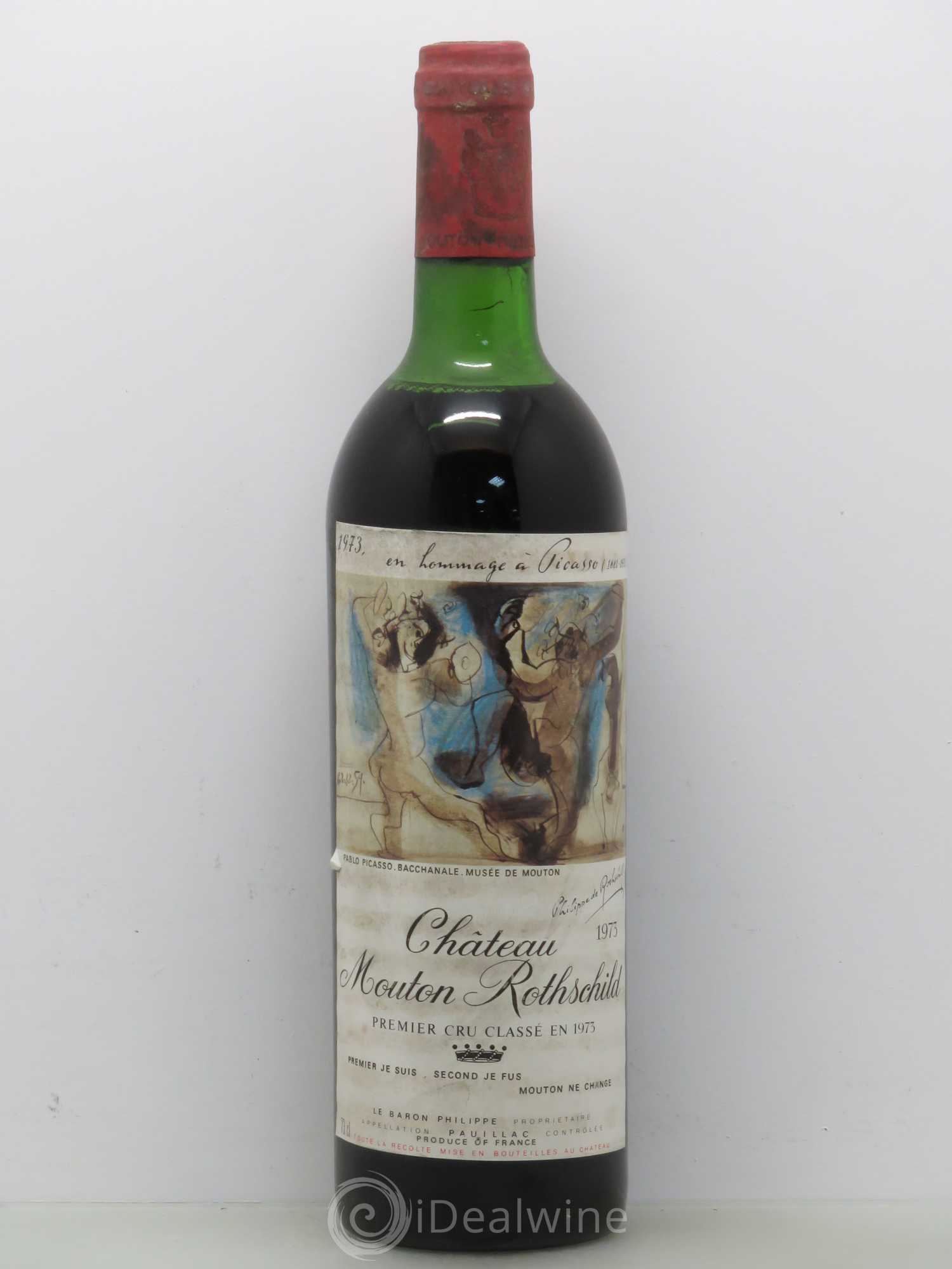 Château Mouton Rothschild 1er Grand Cru Classé 1973 - Lot de 1 bouteille - 0